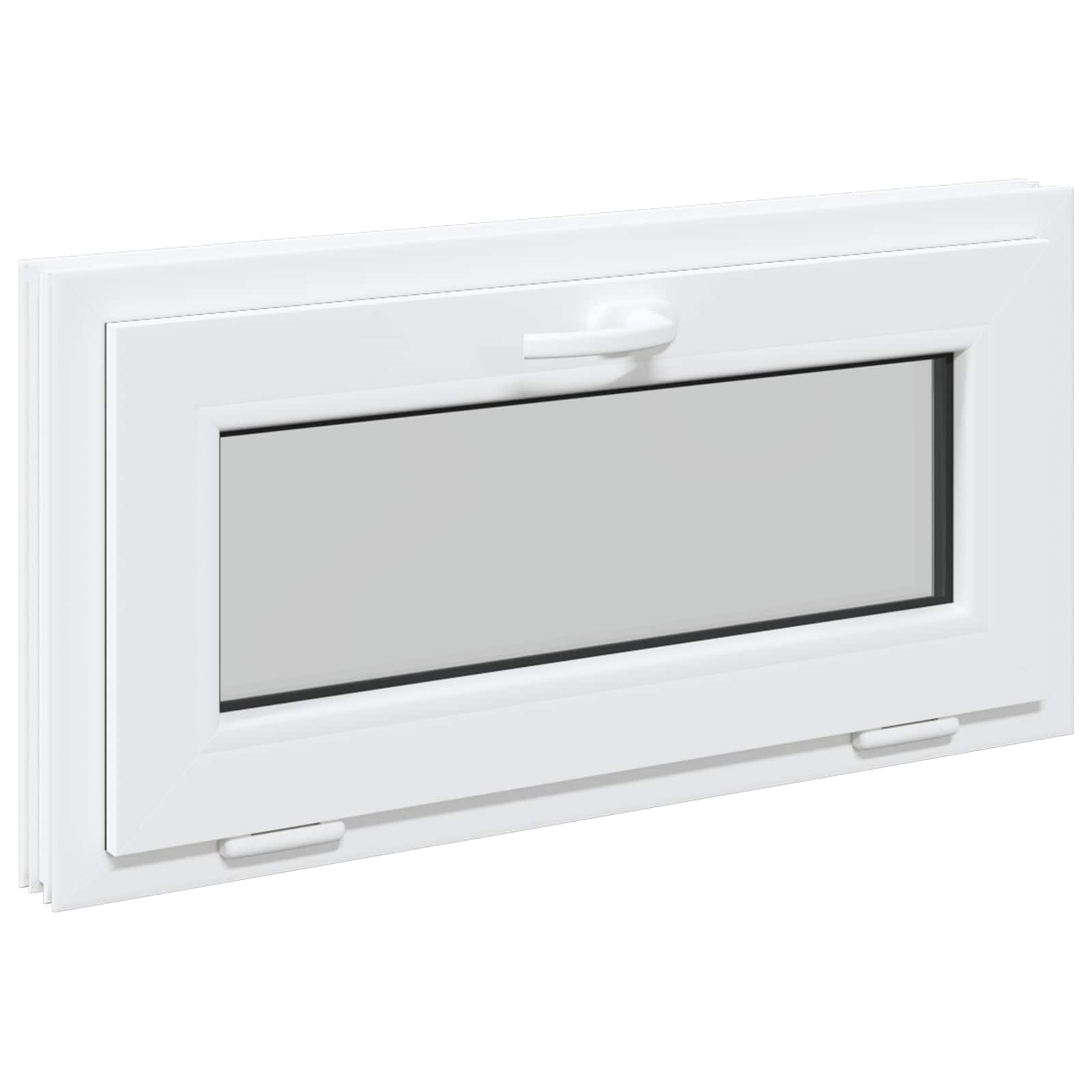 Prozor za podrum RISOR 80 x 40 cm PVC i staklo Bijela