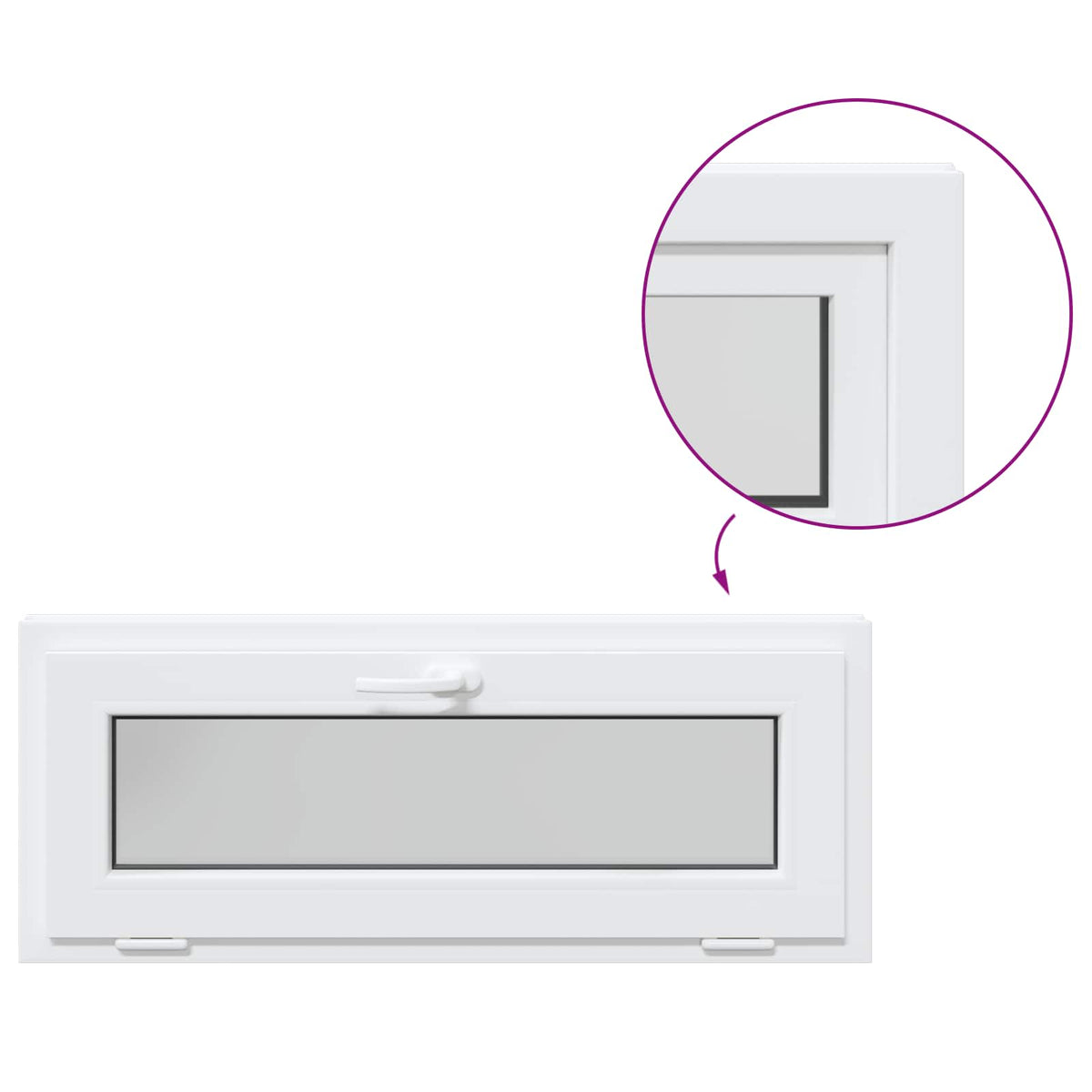 Prozor za podrum RISOR 110 x 40 cm PVC i staklo Bijela