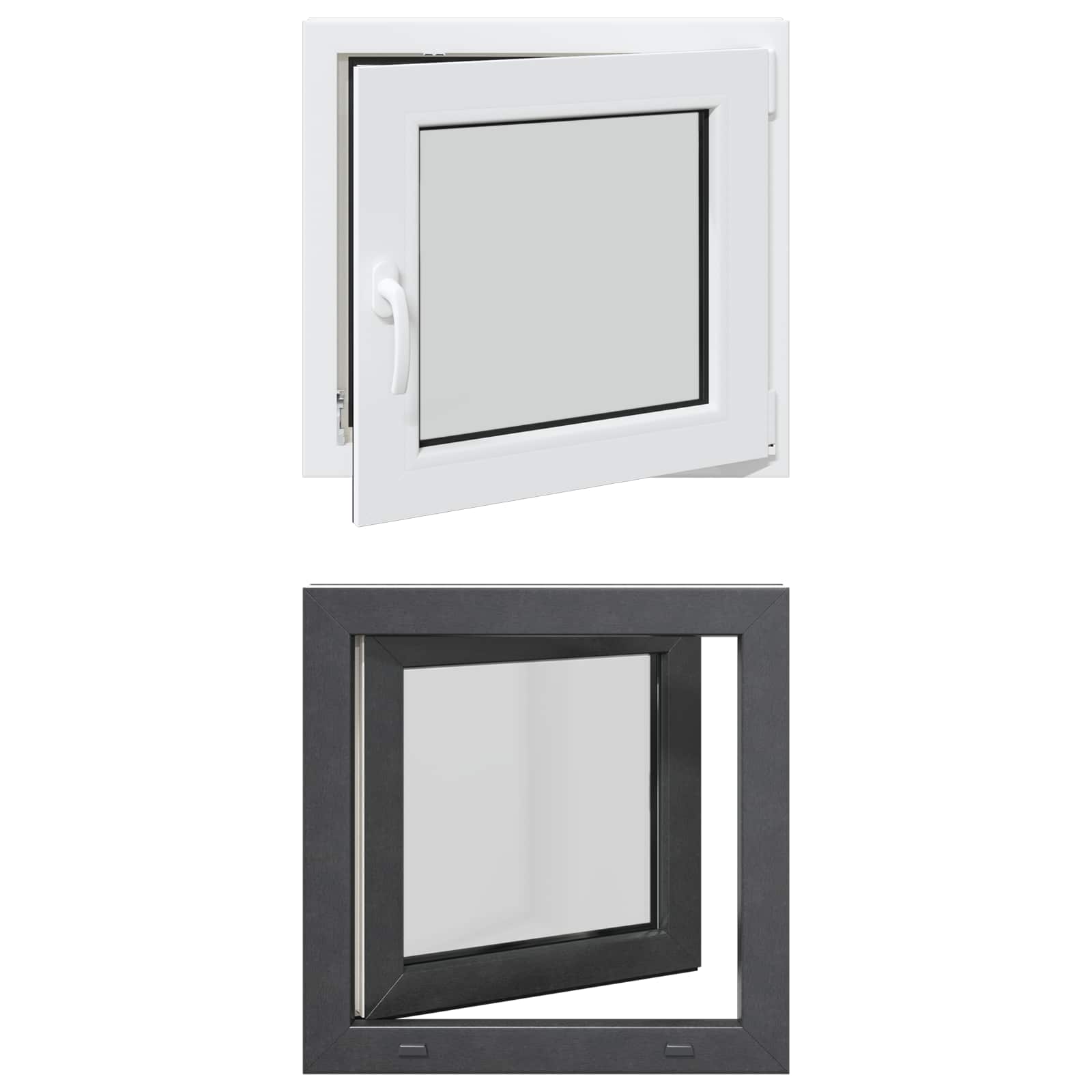 Prozor za podrum RISOR 50 x 50 cm PVC i staklo Antracit