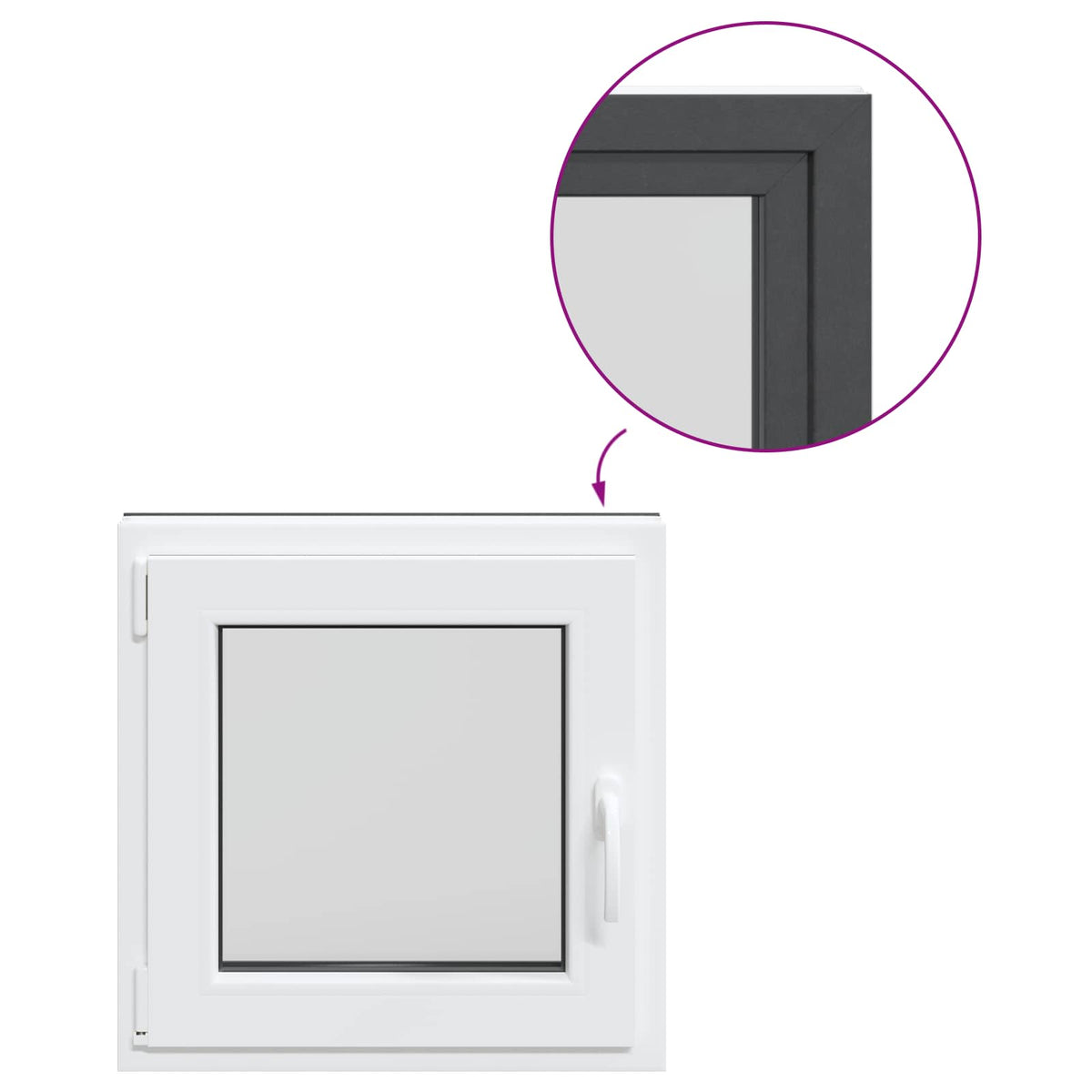 Prozor za podrum RISOR 50 x 50 cm PVC i staklo Antracit
