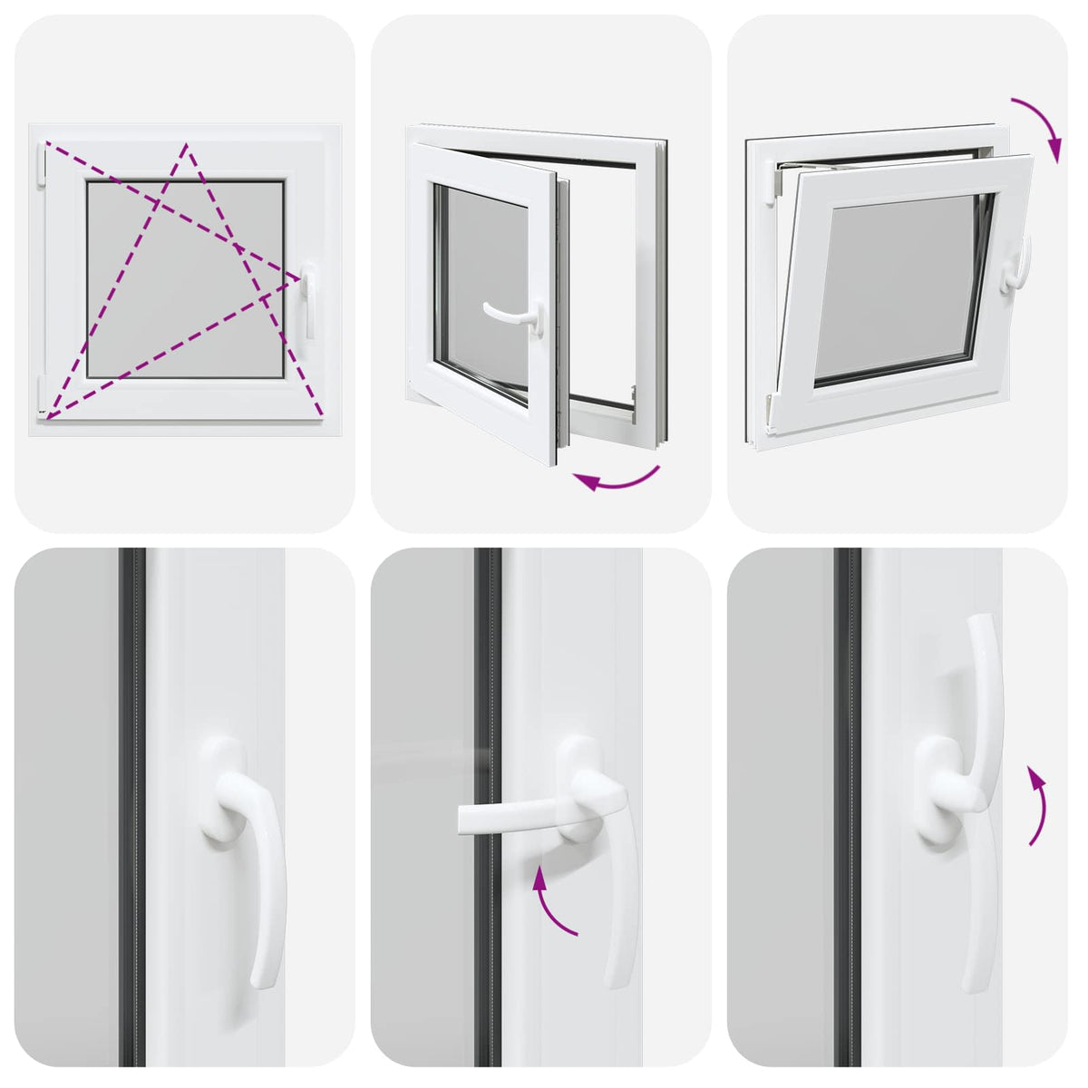Prozor za podrum RISOR 50 x 50 cm PVC i staklo Antracit
