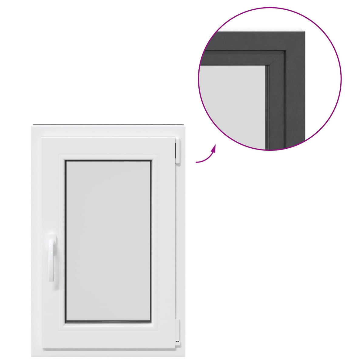 Prozor za podrum RISOR 50 x 75 cm PVC i staklo Antracit