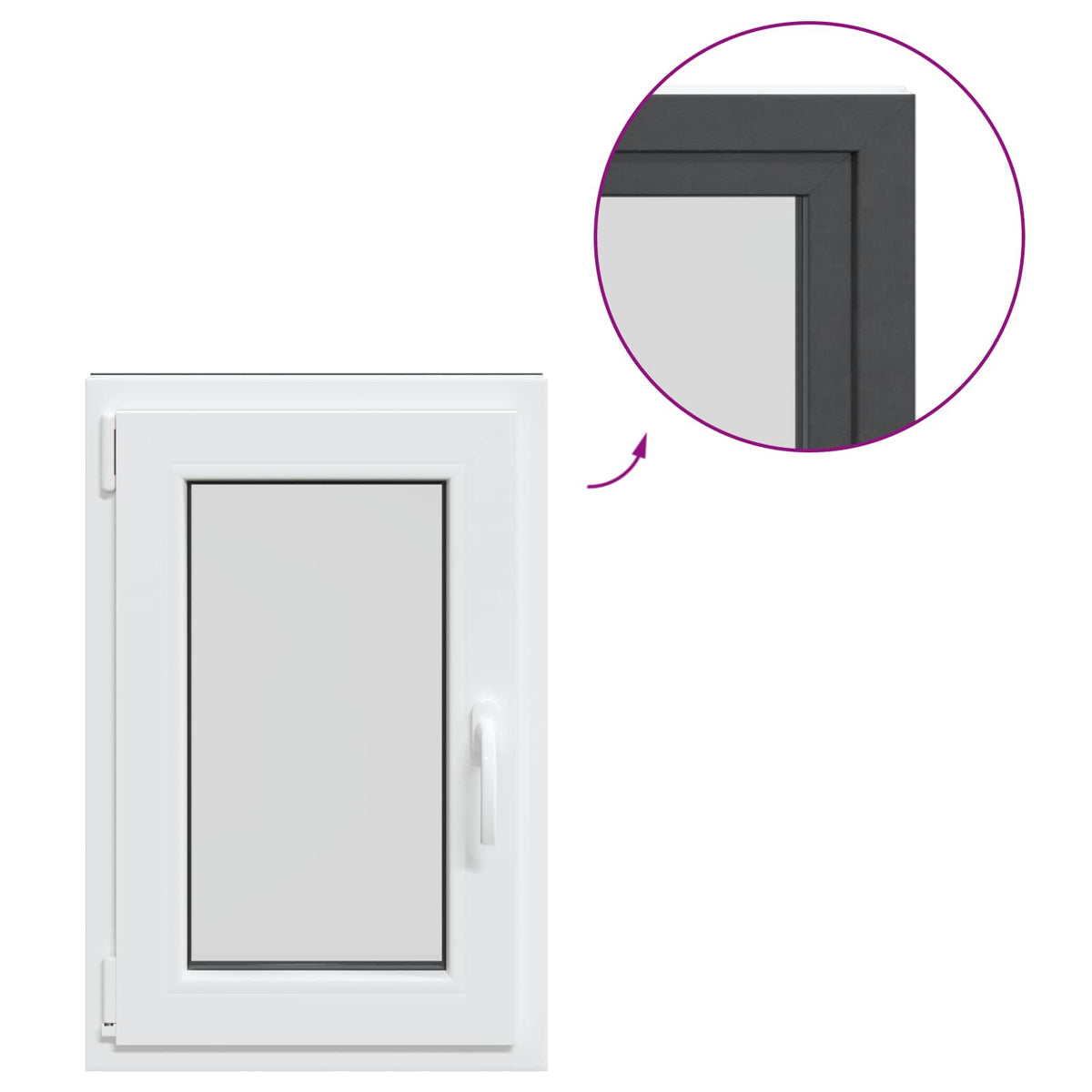 Prozor za podrum RISOR 50 x 75 cm PVC i staklo Antracit