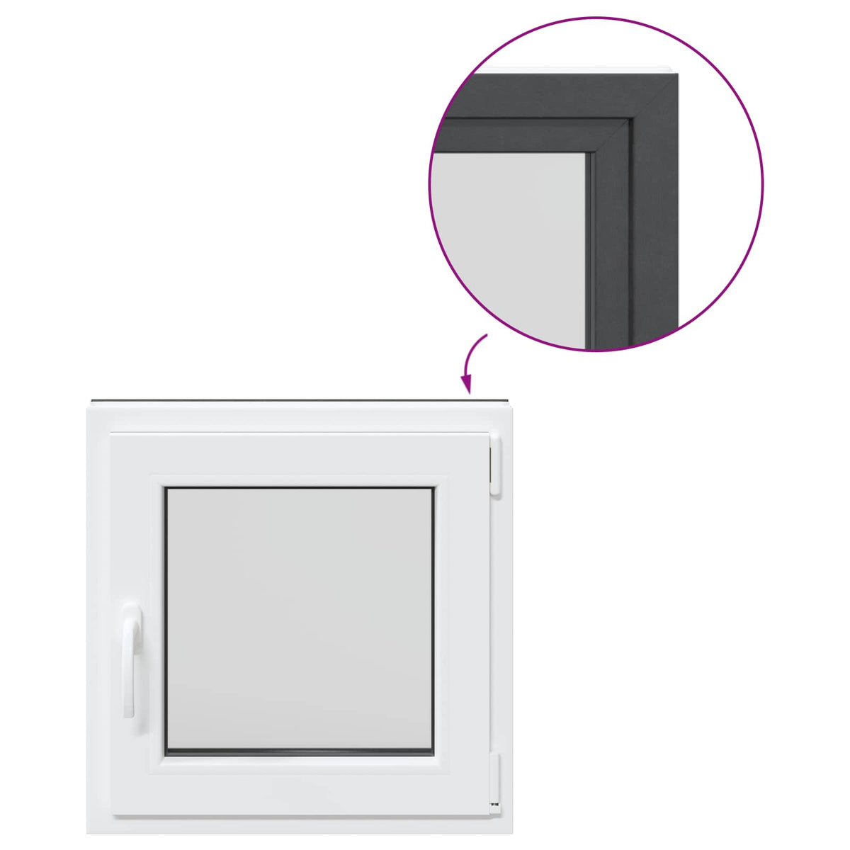 Prozor za podrum RISOR 60 x 60 cm PVC i staklo Antracit