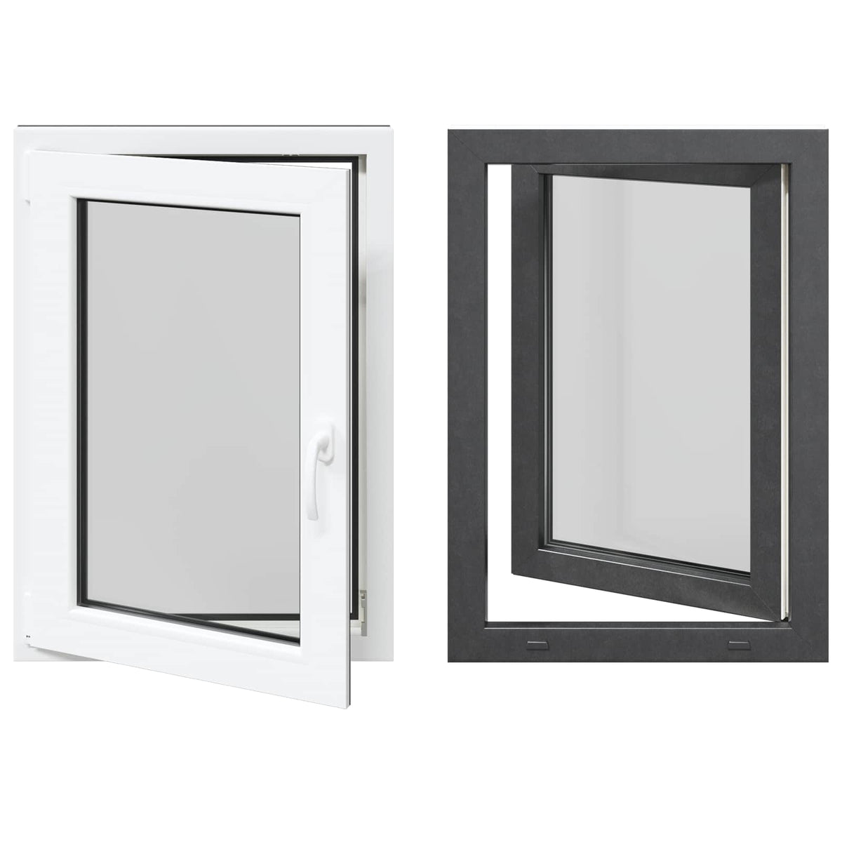 Prozor za podrum RISOR 60 x 80 cm PVC i staklo Antracit