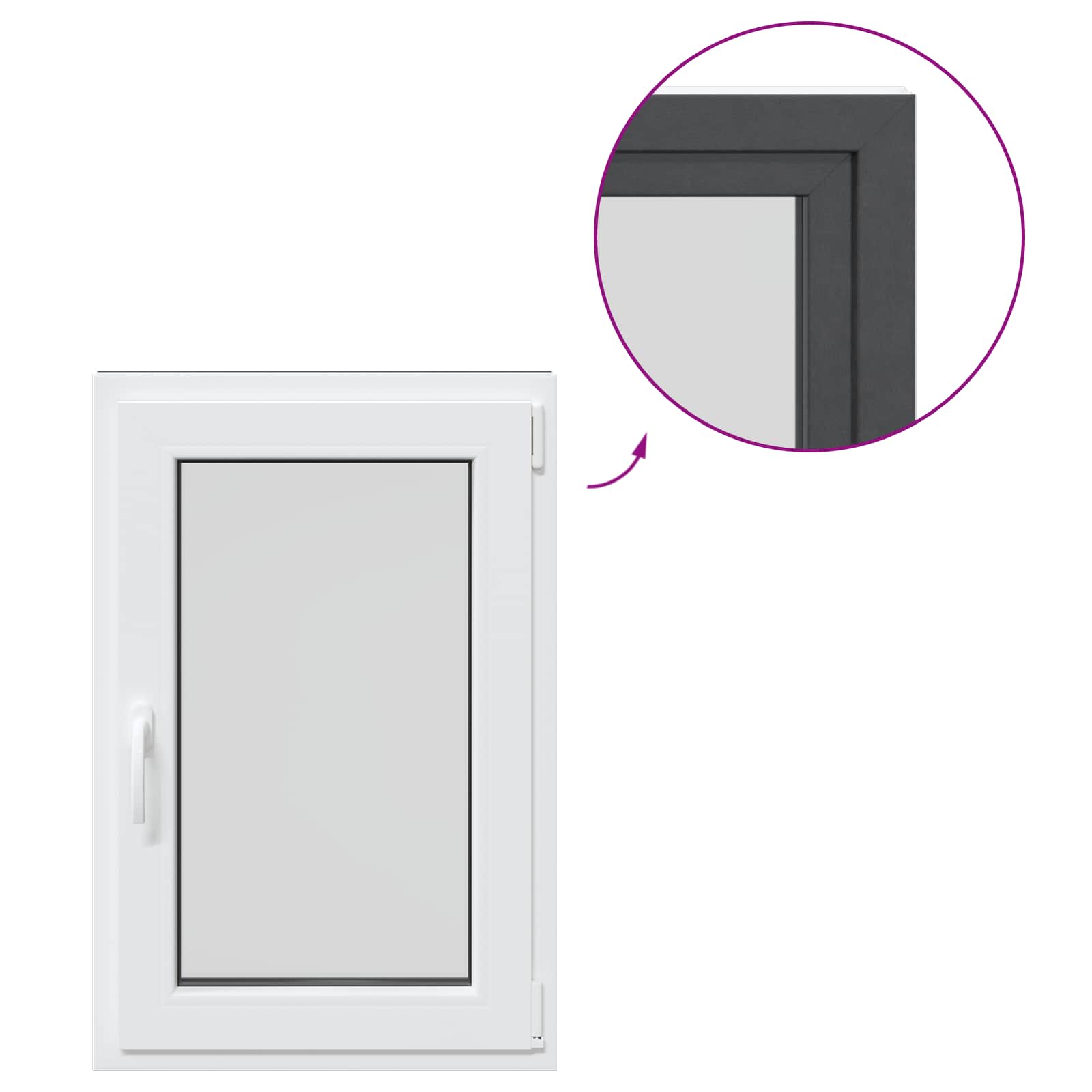 Prozor za podrum RISOR 60 x 80 cm PVC i staklo Antracit