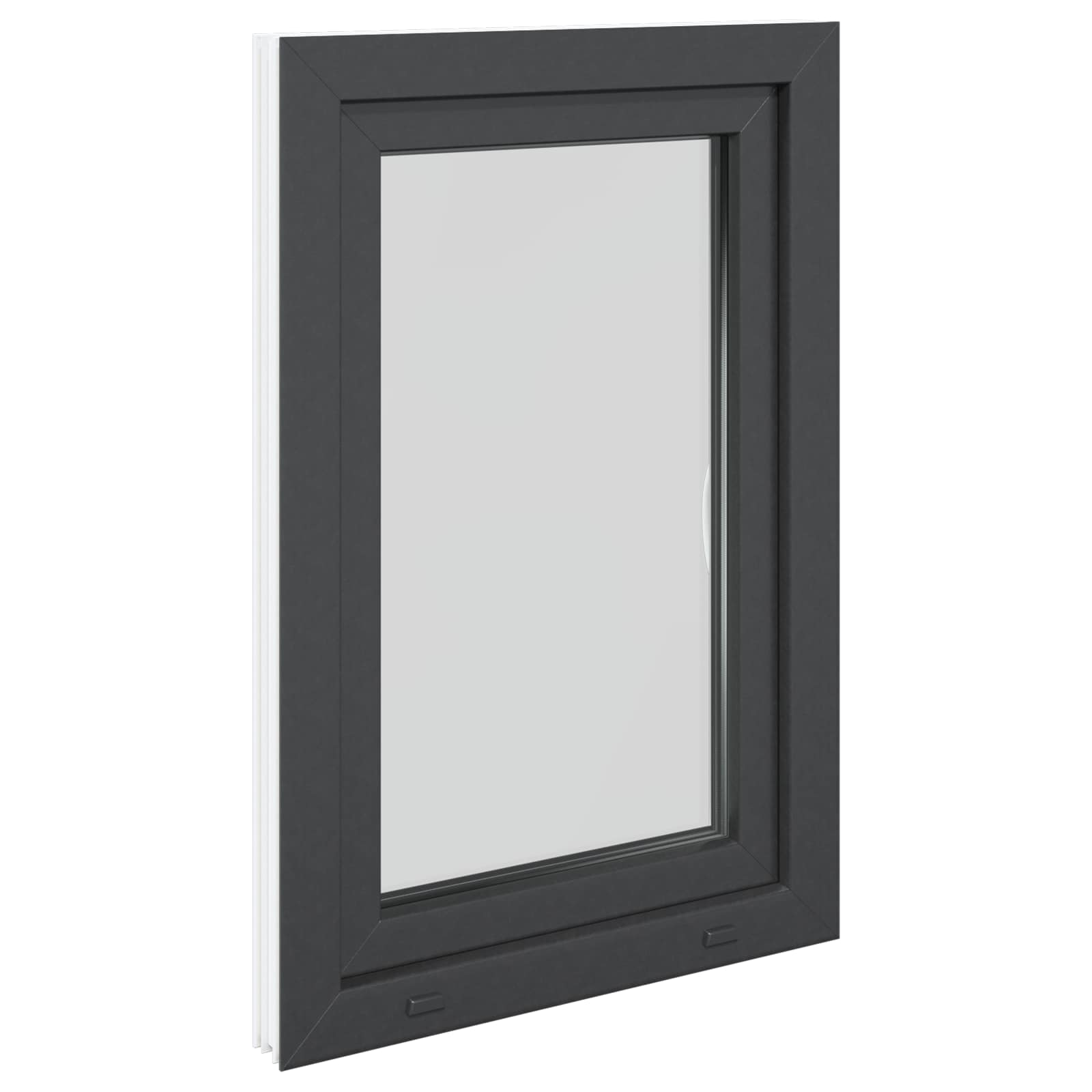 Prozor za podrum RISOR 60 x 80 cm PVC i staklo Antracit