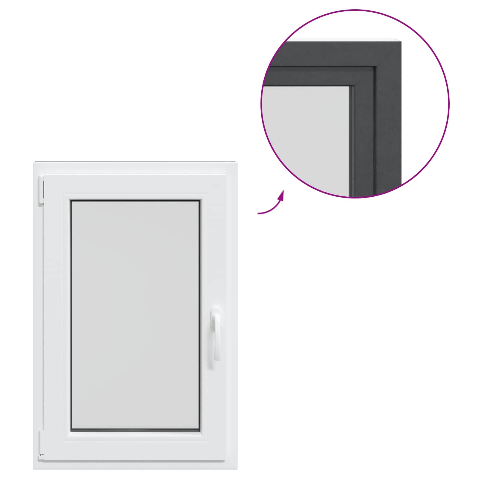 Prozor za podrum RISOR 60 x 100 cm PVC i staklo Antracit