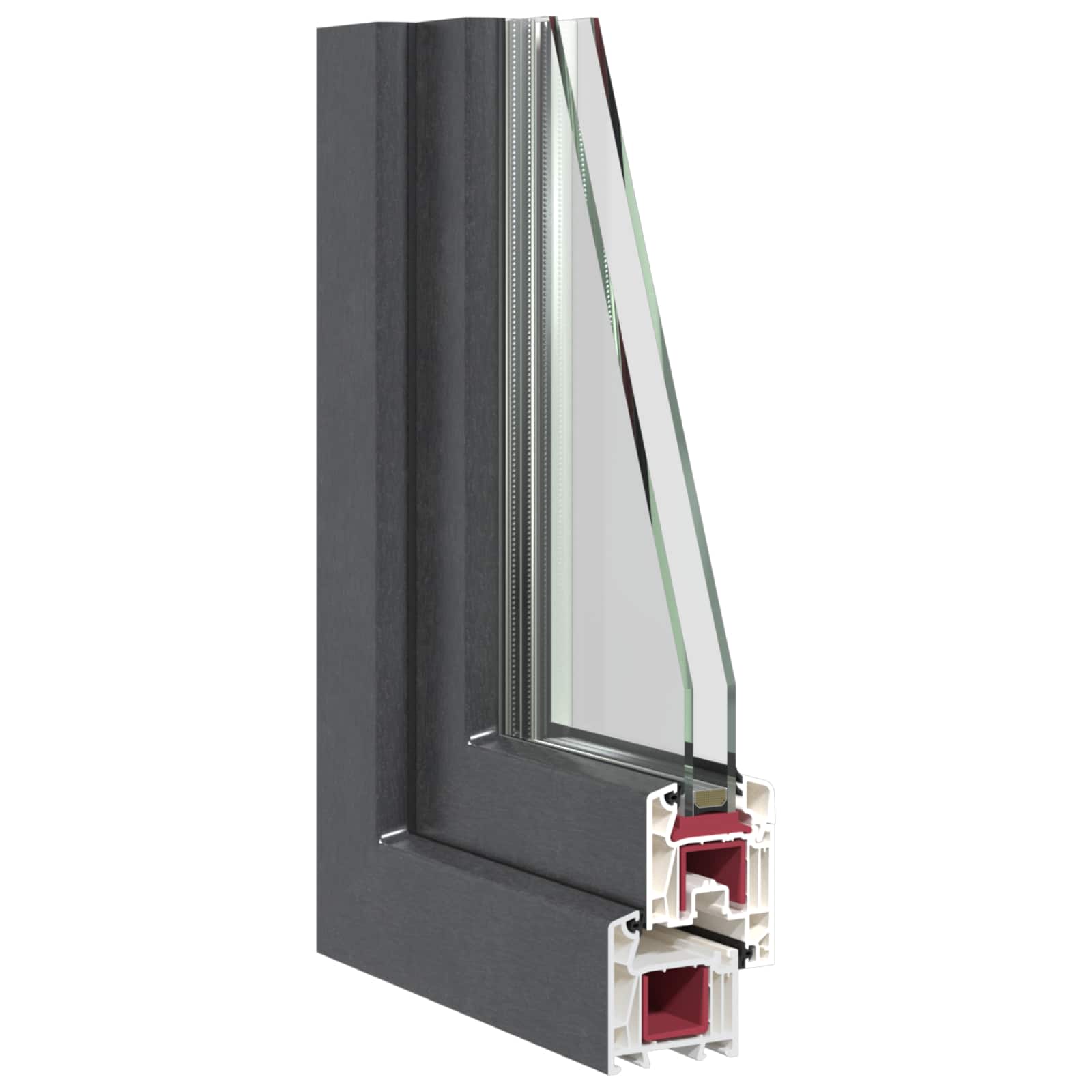 Prozor za podrum RISOR 60 x 100 cm PVC i staklo Antracit