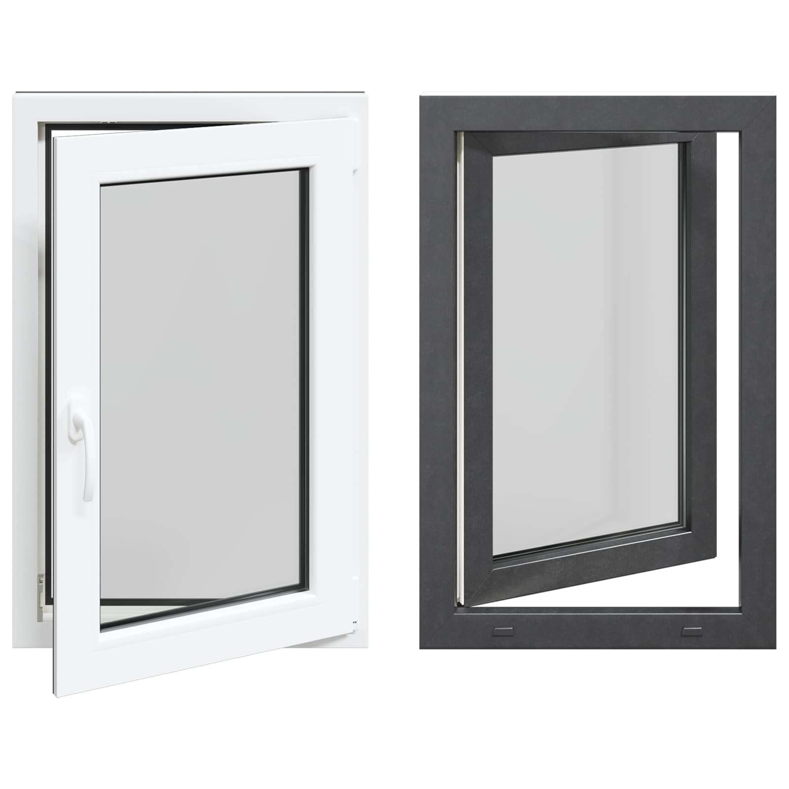 Prozor za podrum RISOR 60 x 100 cm PVC i staklo Antracit