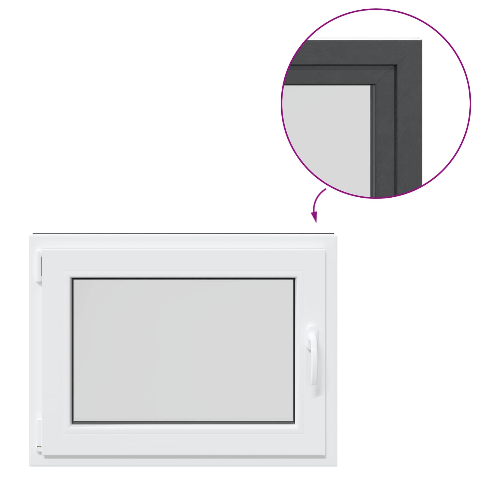 Prozor za podrum RISOR 80 x 50 cm PVC i staklo Antracit