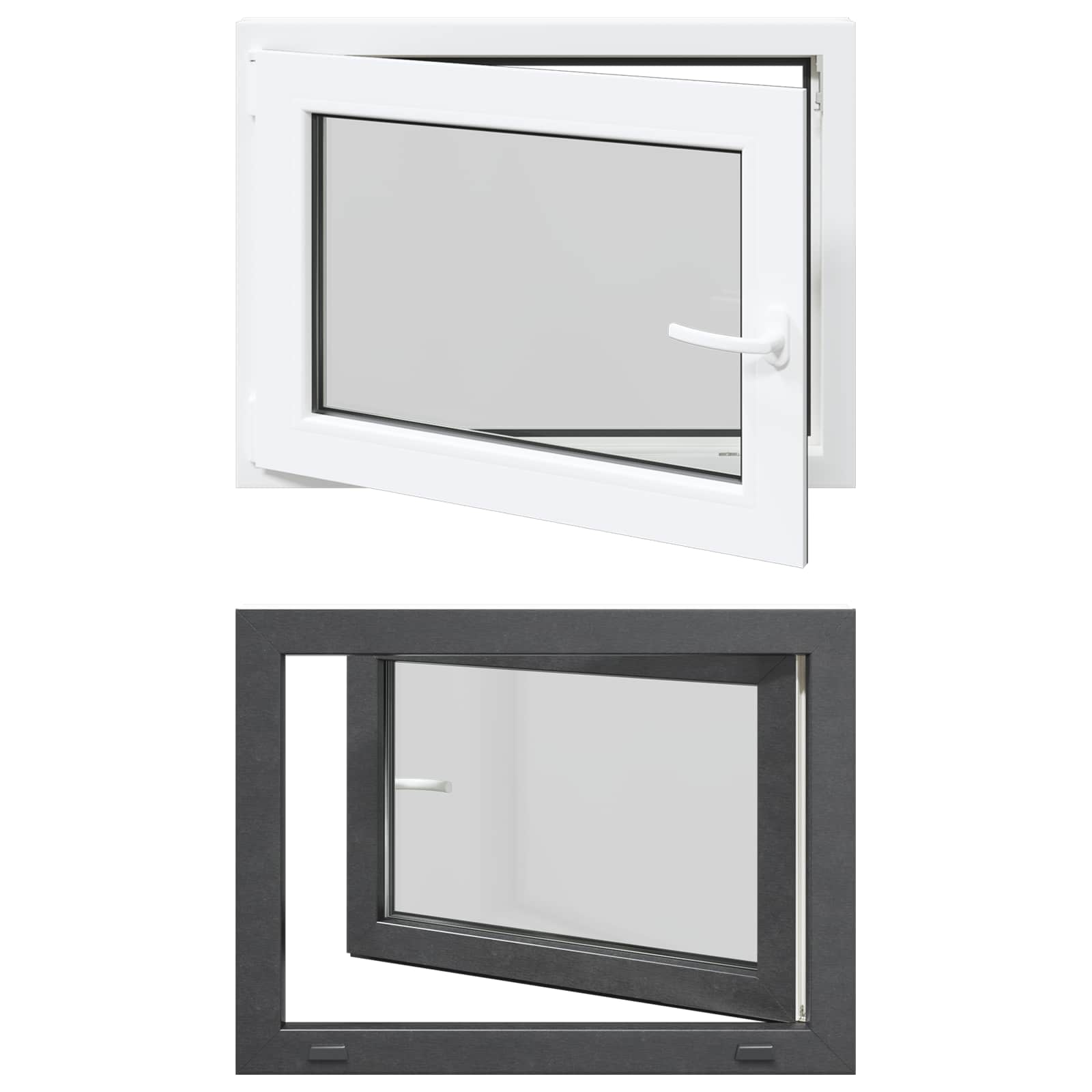Prozor za podrum RISOR 80 x 50 cm PVC i staklo Antracit