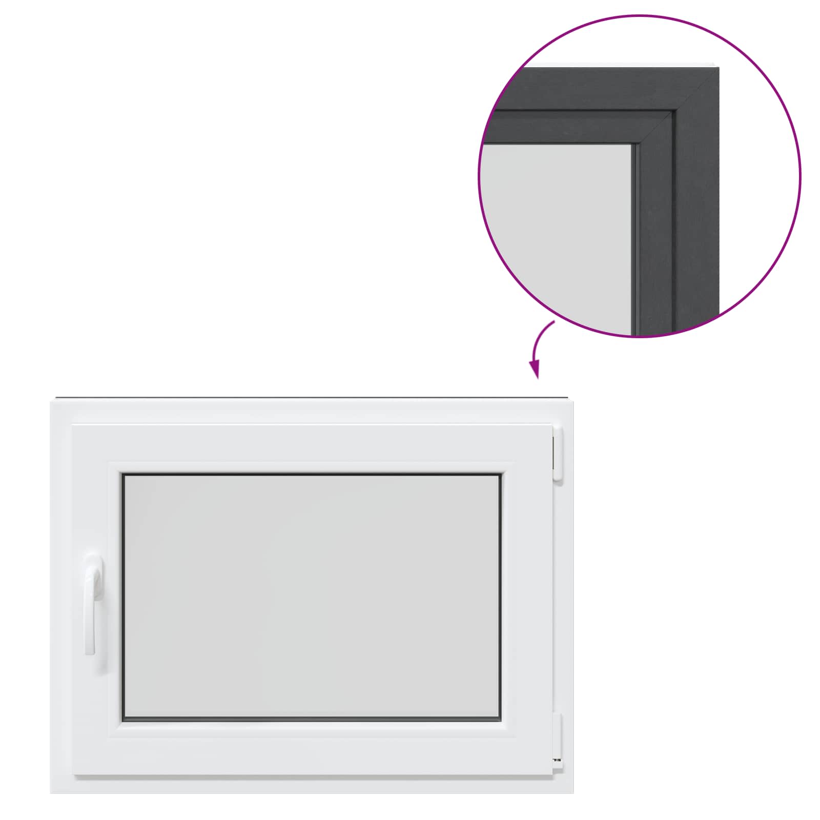 Prozor za podrum RISOR 80 x 50 cm PVC i staklo Antracit