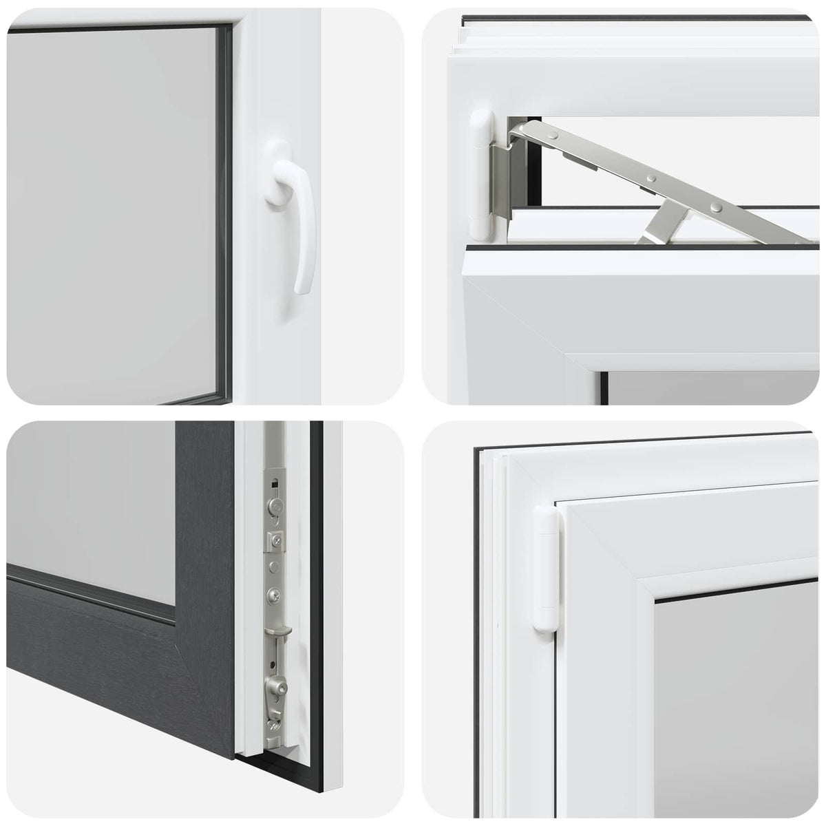 Prozor za podrum RISOR 80 x 70 cm PVC i staklo Antracit