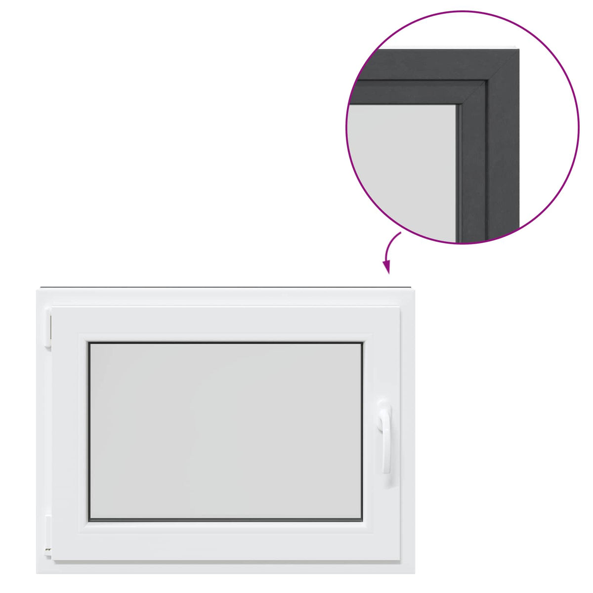 Prozor za podrum RISOR 80 x 70 cm PVC i staklo Antracit