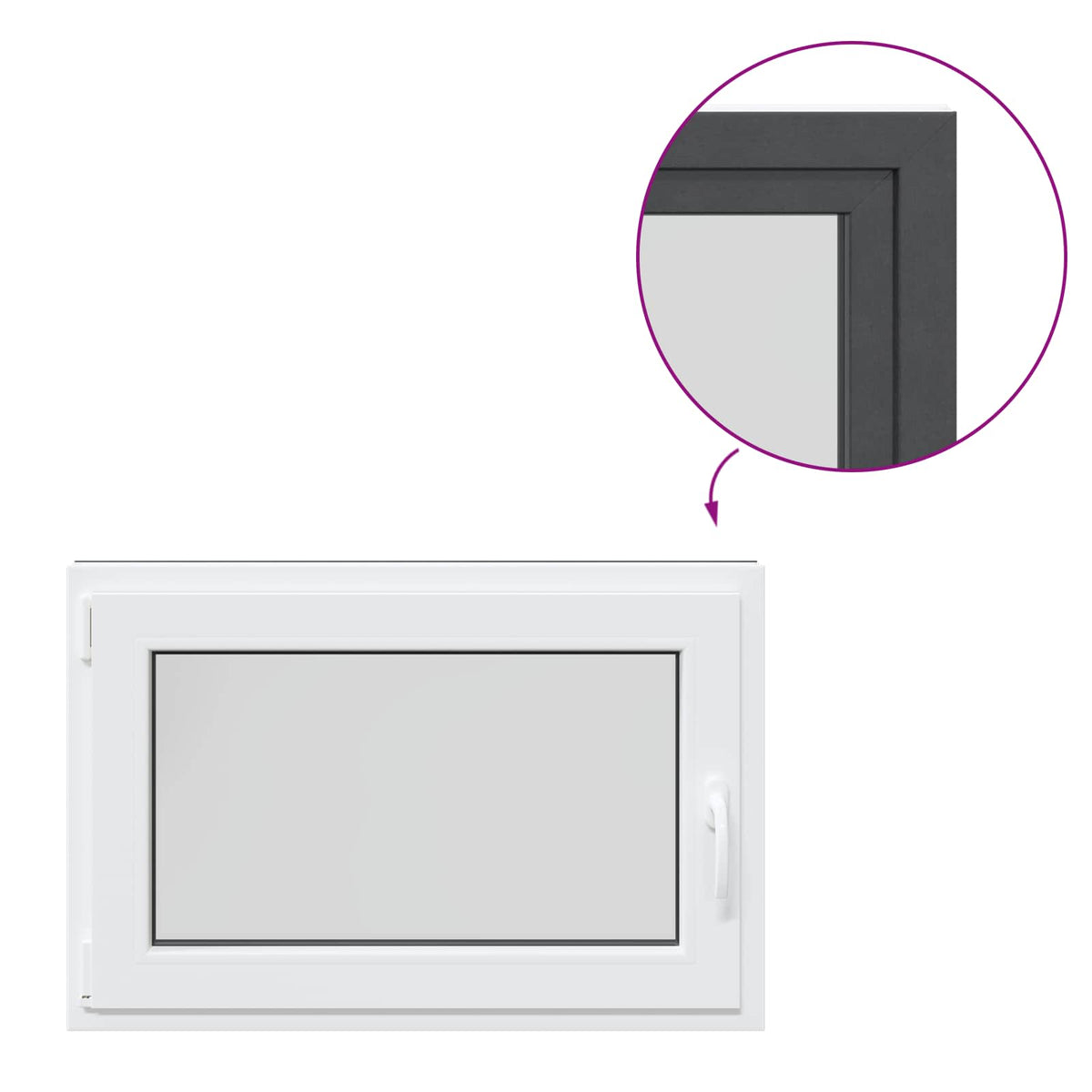 Prozor za podrum RISOR 90 x 50 cm PVC i staklo Antracit