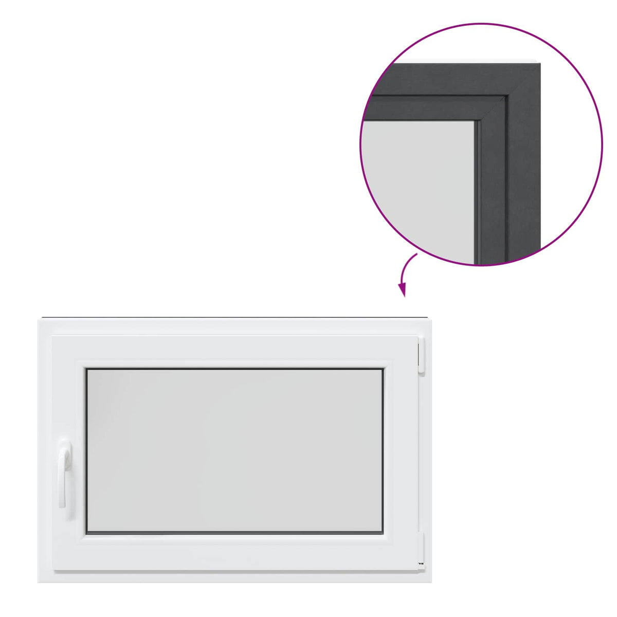 Prozor za podrum RISOR 90 x 50 cm PVC i staklo Antracit