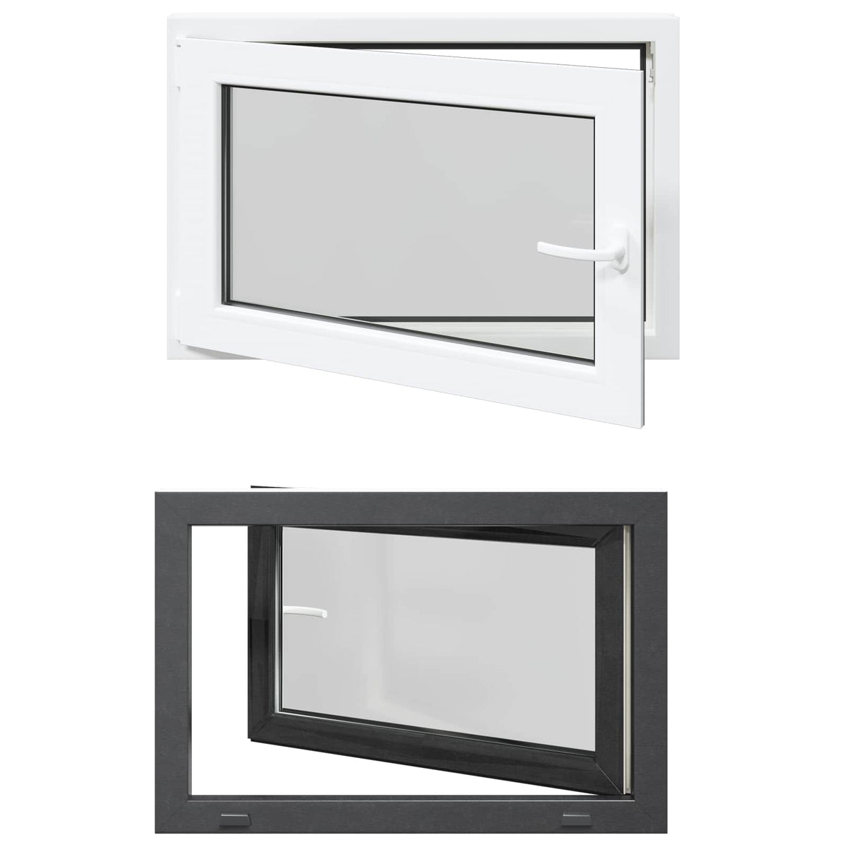 Prozor za podrum RISOR 90 x 70 cm PVC i staklo Antracit