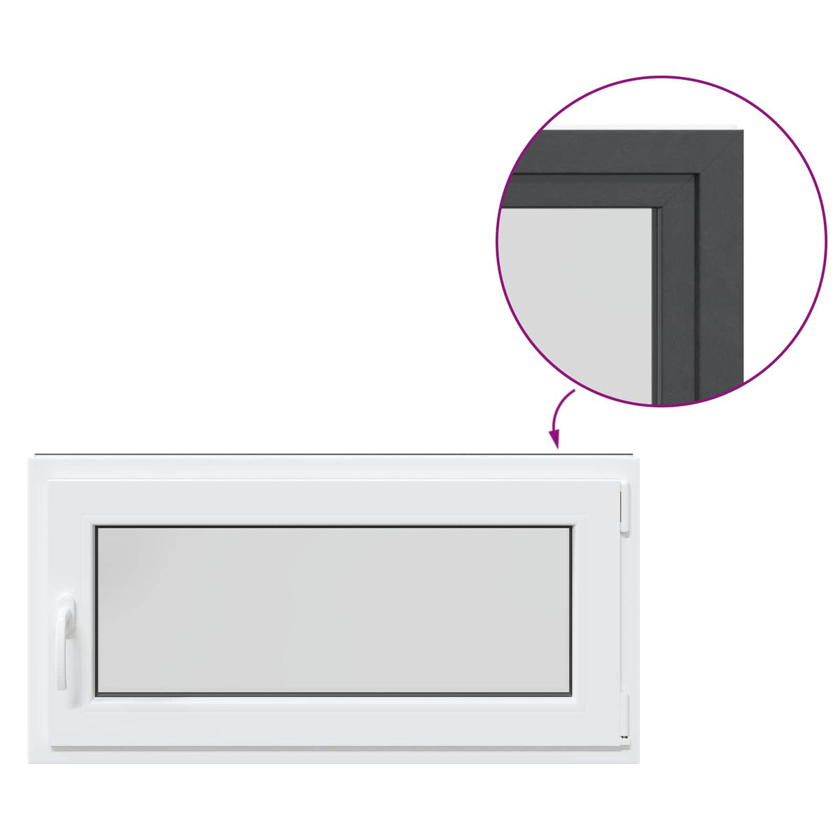 Prozor za podrum RISOR 100 x 50 cm PVC i staklo Antracit