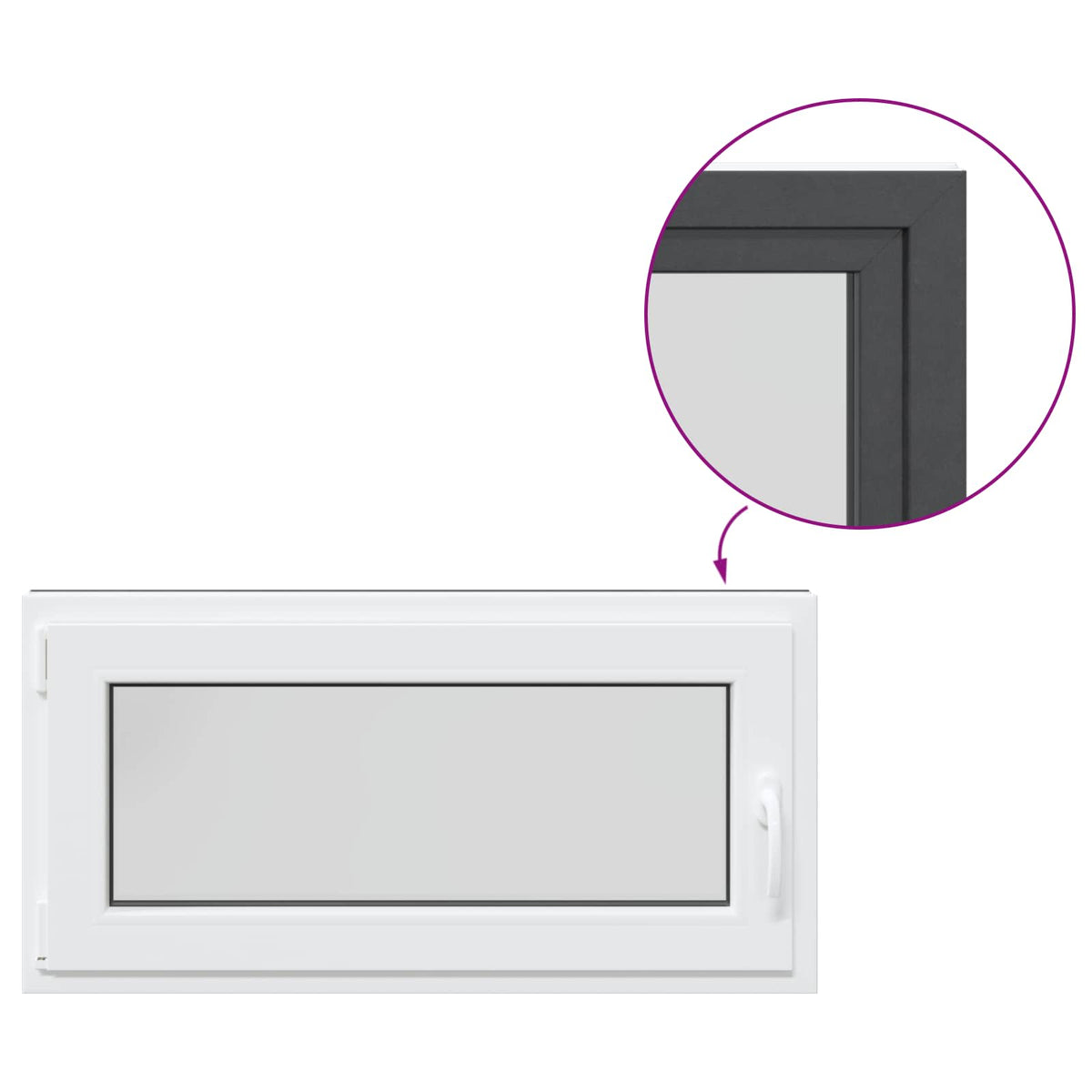 Prozor za podrum RISOR 100 x 50 cm PVC i staklo Antracit