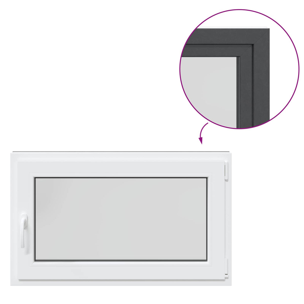 Prozor za podrum RISOR 100 x 60 cm PVC i staklo Antracit