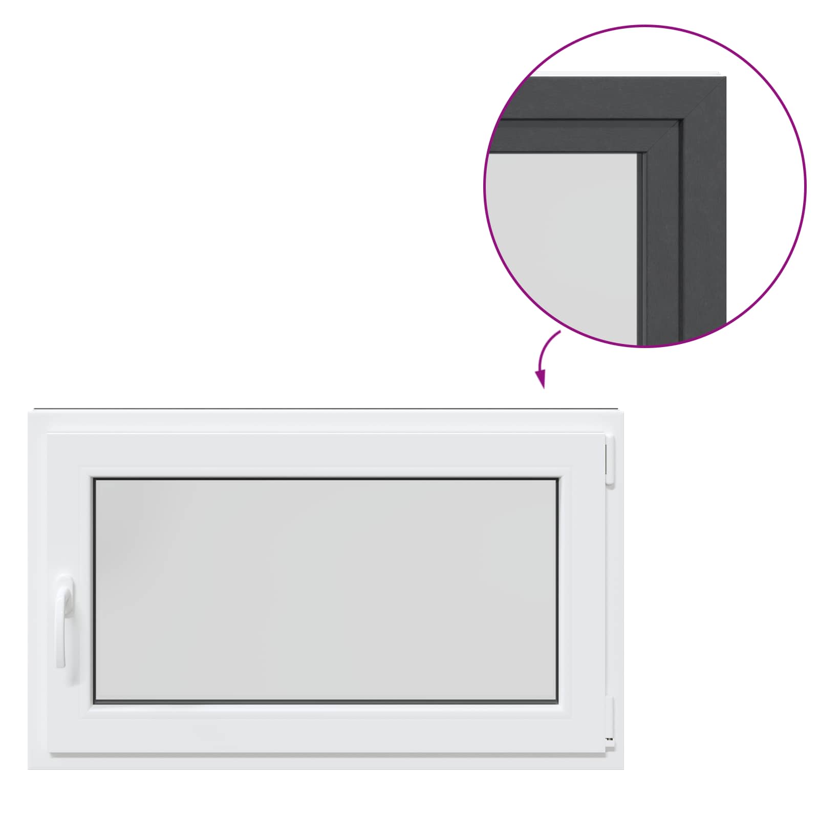 Prozor za podrum RISOR 100 x 70 cm PVC i staklo Antracit
