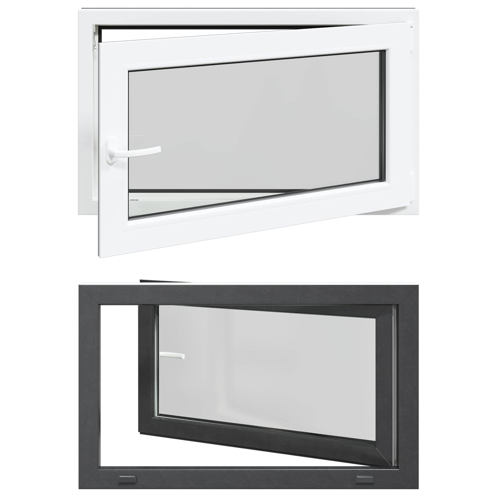 Prozor za podrum RISOR 100 x 70 cm PVC i staklo Antracit