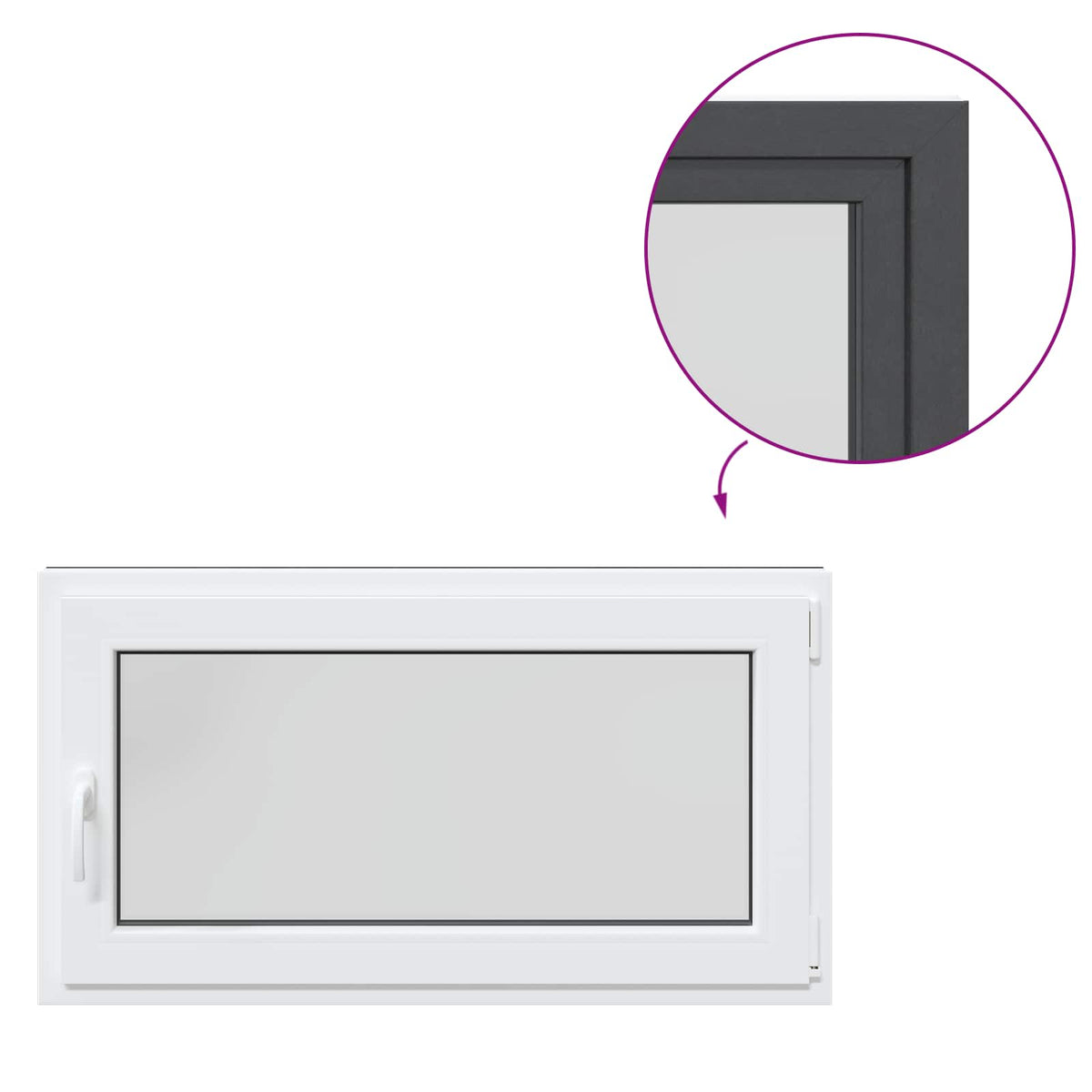 Prozor za podrum RISOR 110 x 50 cm PVC i staklo Antracit