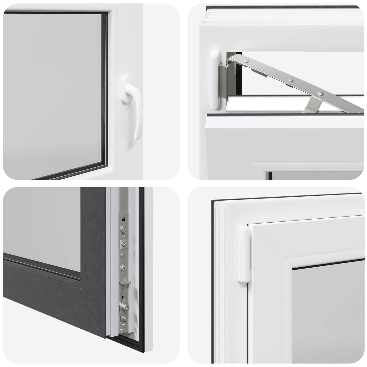 Prozor za podrum RISOR 110 x 50 cm PVC i staklo Antracit