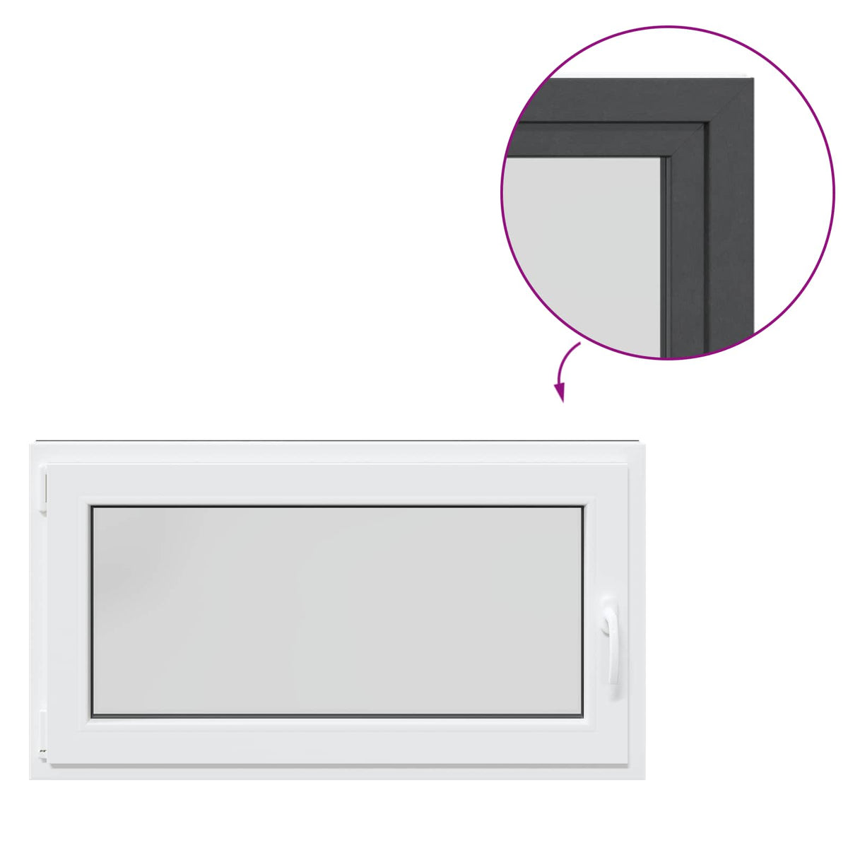 Prozor za podrum RISOR 110 x 50 cm PVC i staklo Antracit