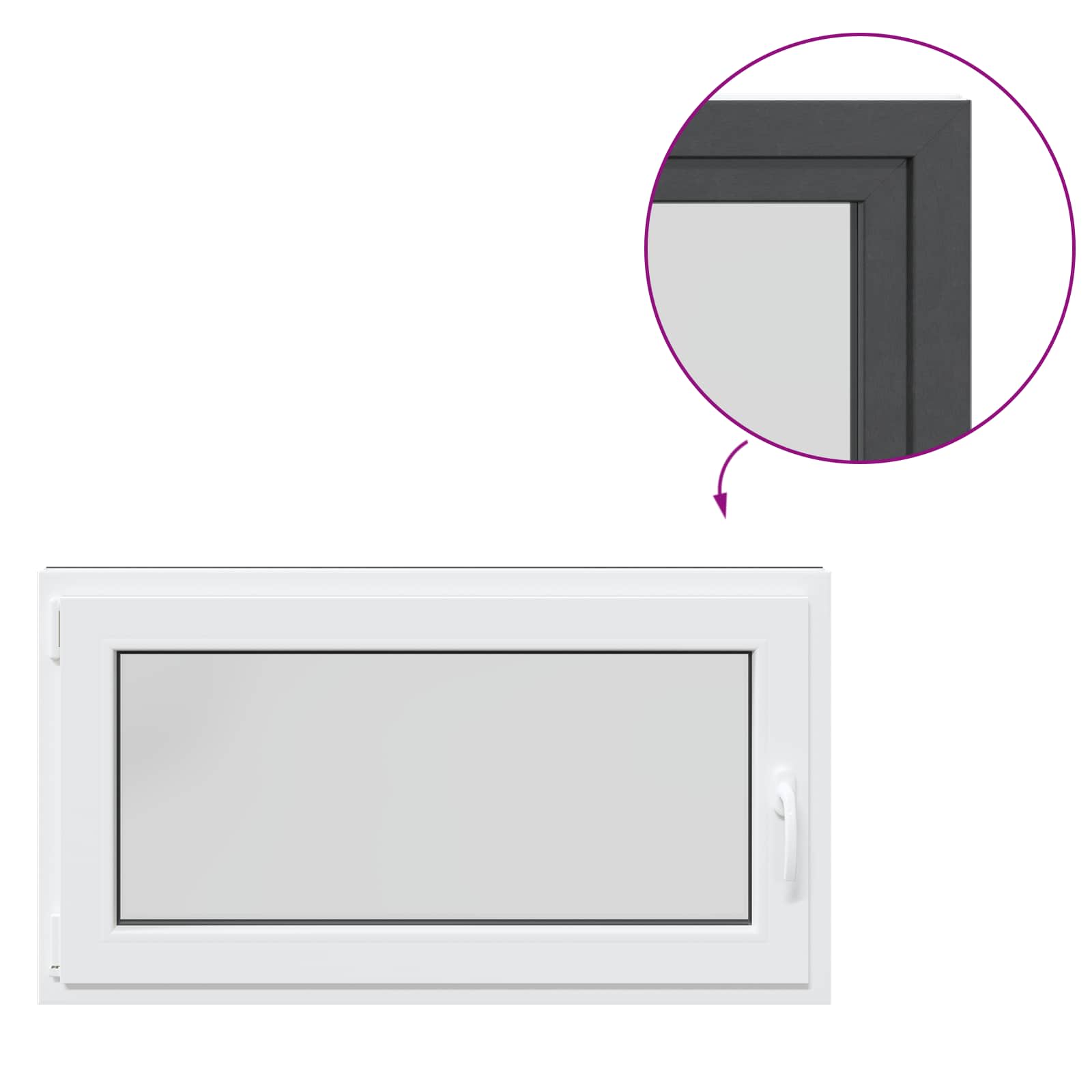 Prozor za podrum RISOR 110 x 70 cm PVC i staklo Antracit