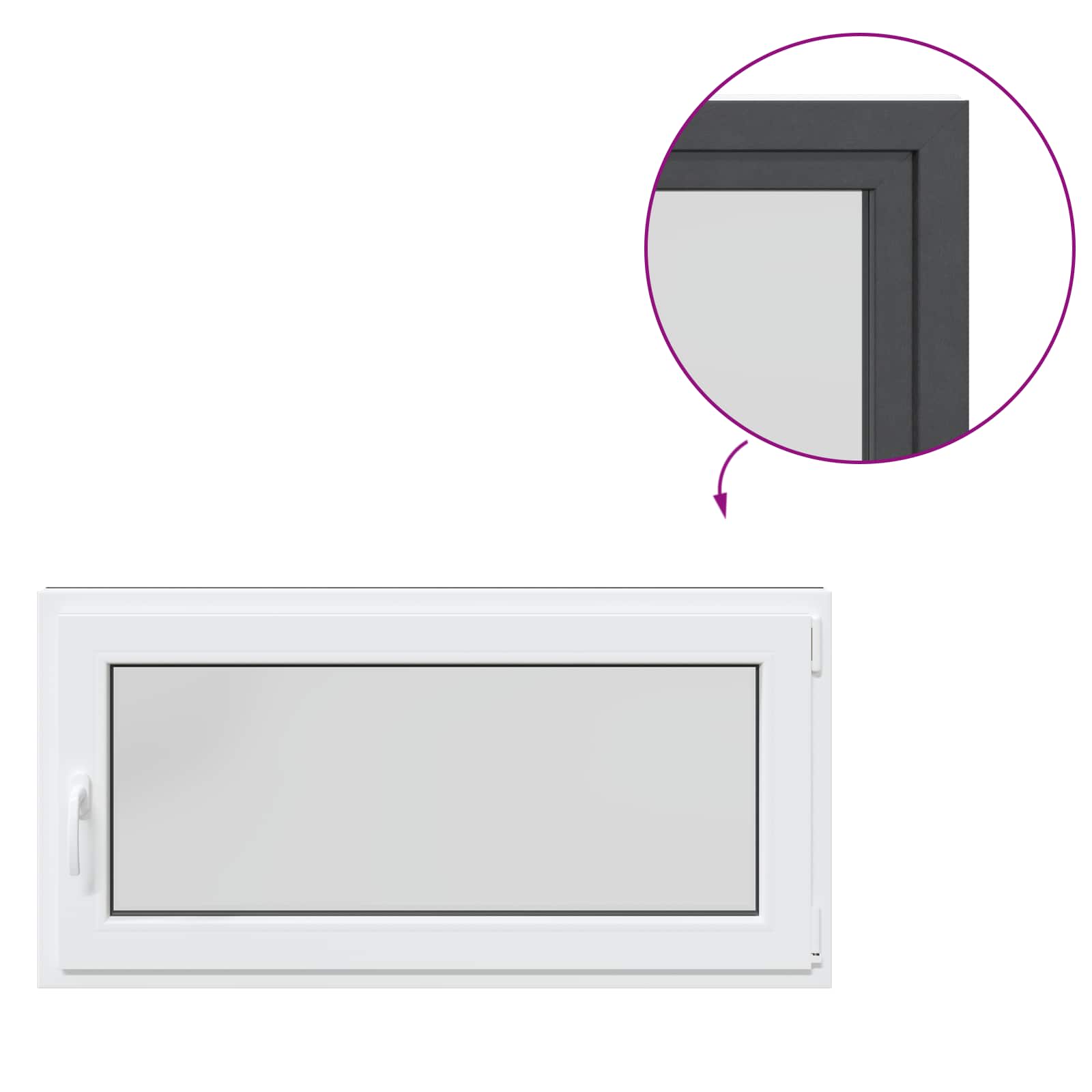 Prozor za podrum RISOR 120 x 60 cm PVC i staklo Antracit