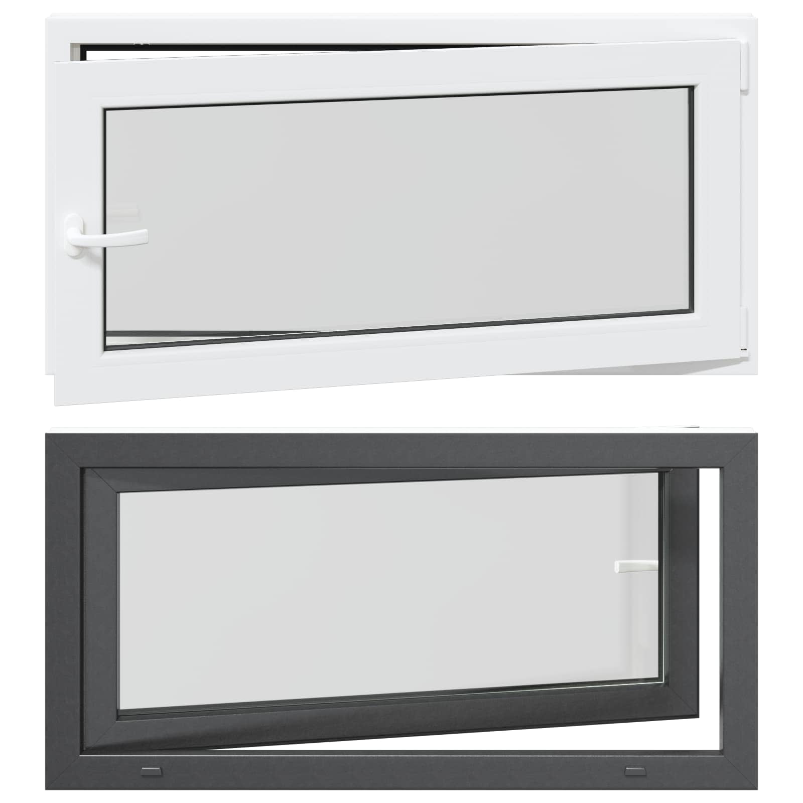 Prozor za podrum RISOR 120 x 60 cm PVC i staklo Antracit