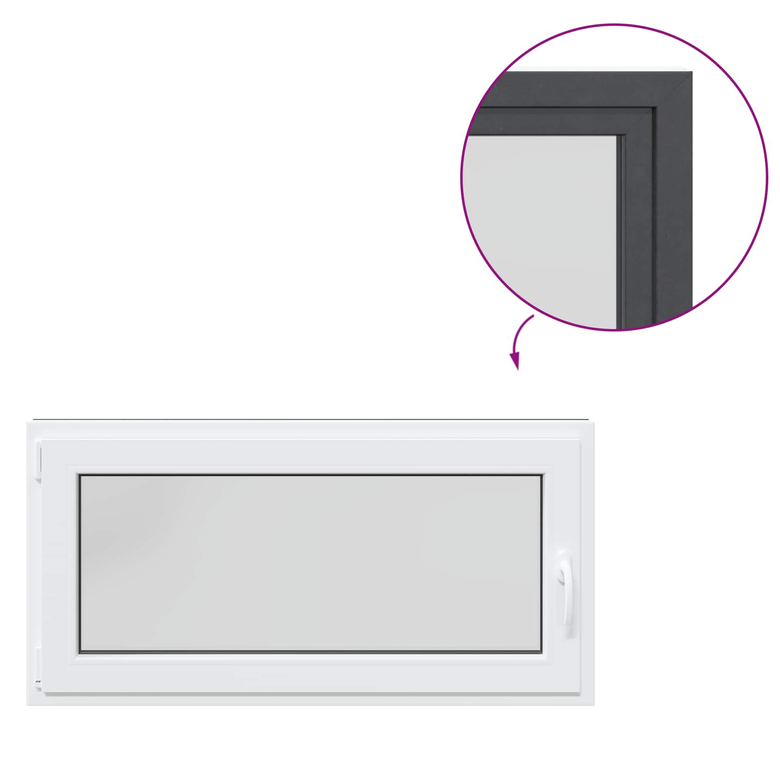 Prozor za podrum RISOR 120 x 60 cm PVC i staklo Antracit