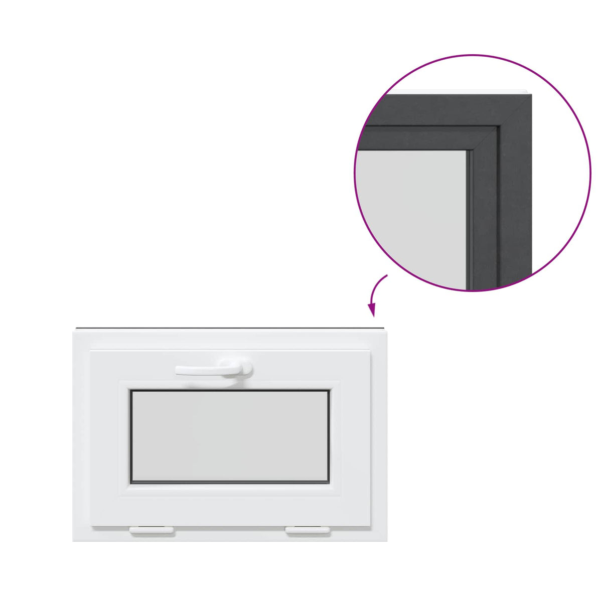 Prozor za podrum RISOR 60 x 40 cm PVC i staklo Antracit