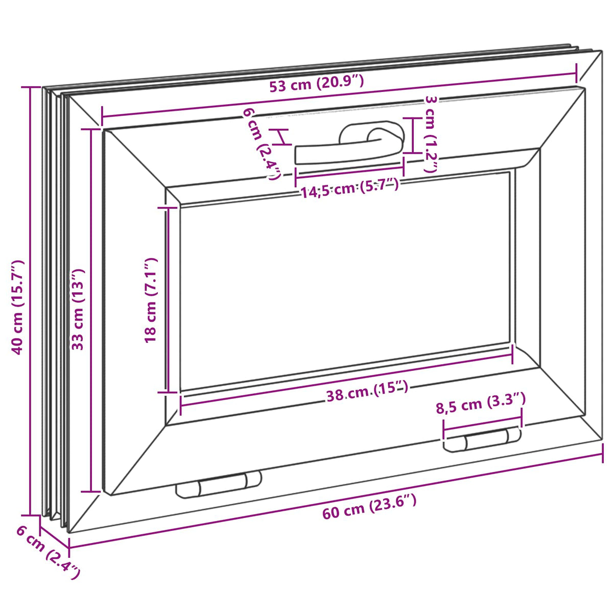 Prozor za podrum RISOR 60 x 40 cm PVC i staklo Antracit