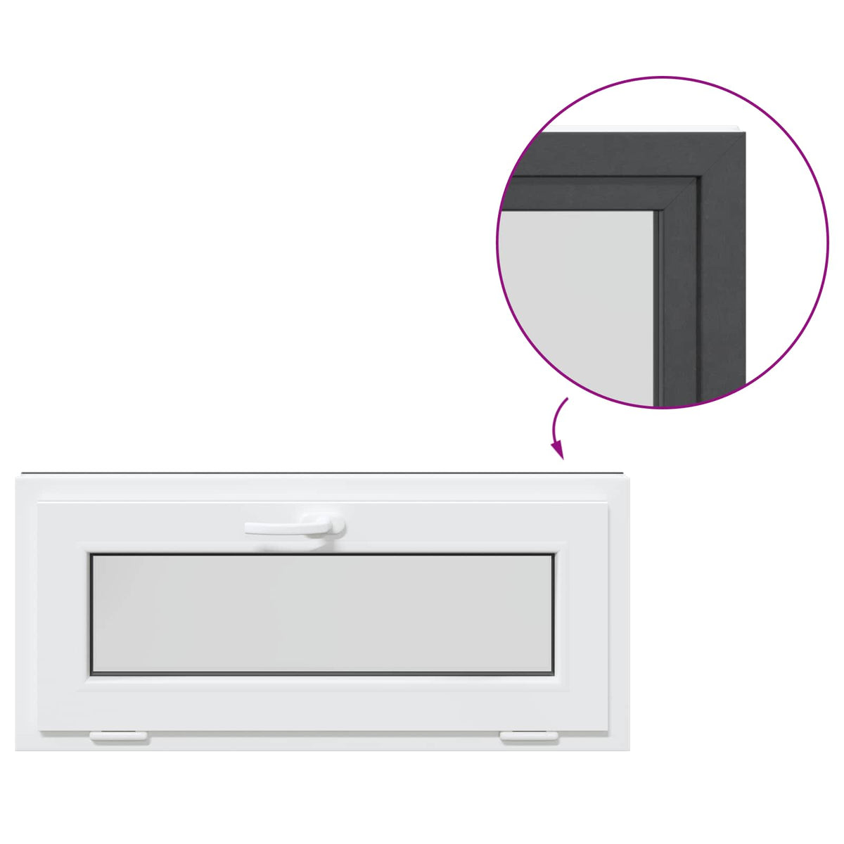 Prozor za podrum RISOR 90 x 40 cm PVC i staklo Antracit
