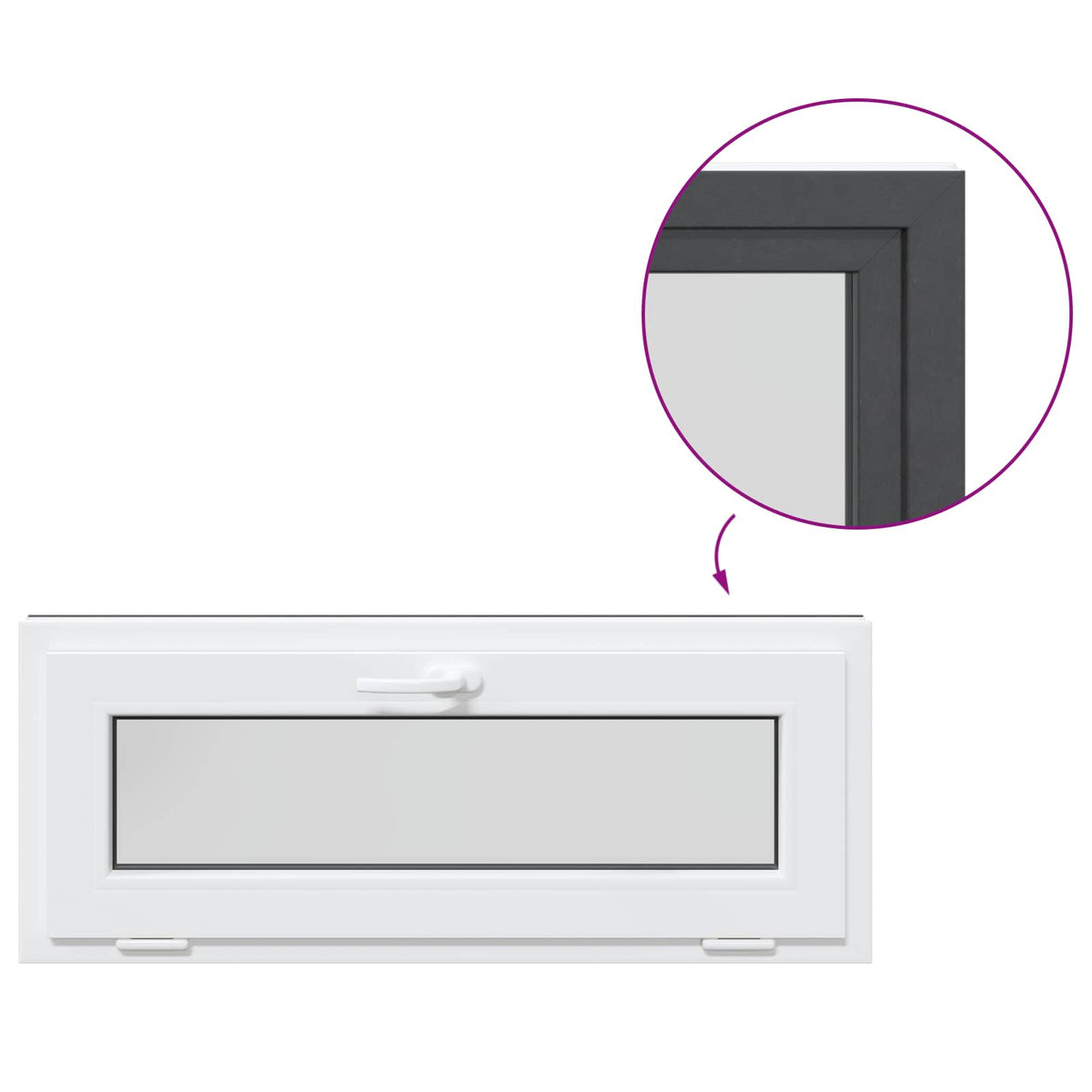 Prozor za podrum RISOR 100 x 40 cm PVC i staklo Antracit
