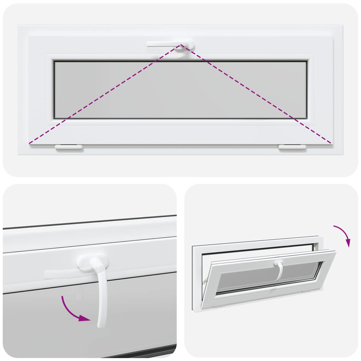 Prozor za podrum RISOR 100 x 40 cm PVC i staklo Antracit