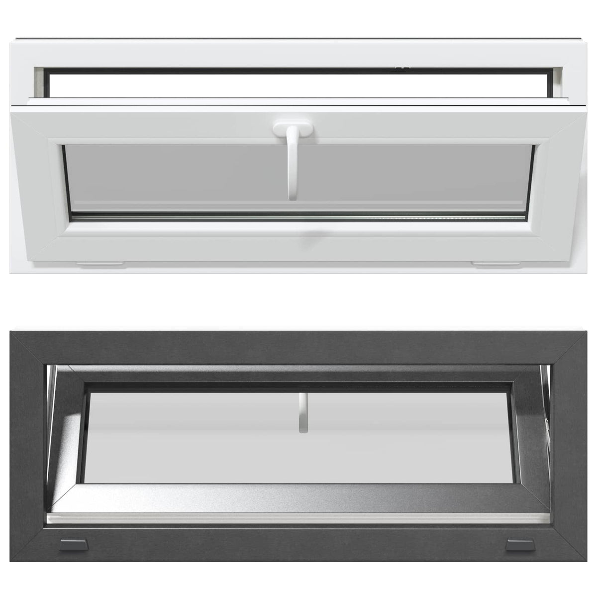 Prozor za podrum RISOR 110 x 40 cm PVC i staklo Antracit