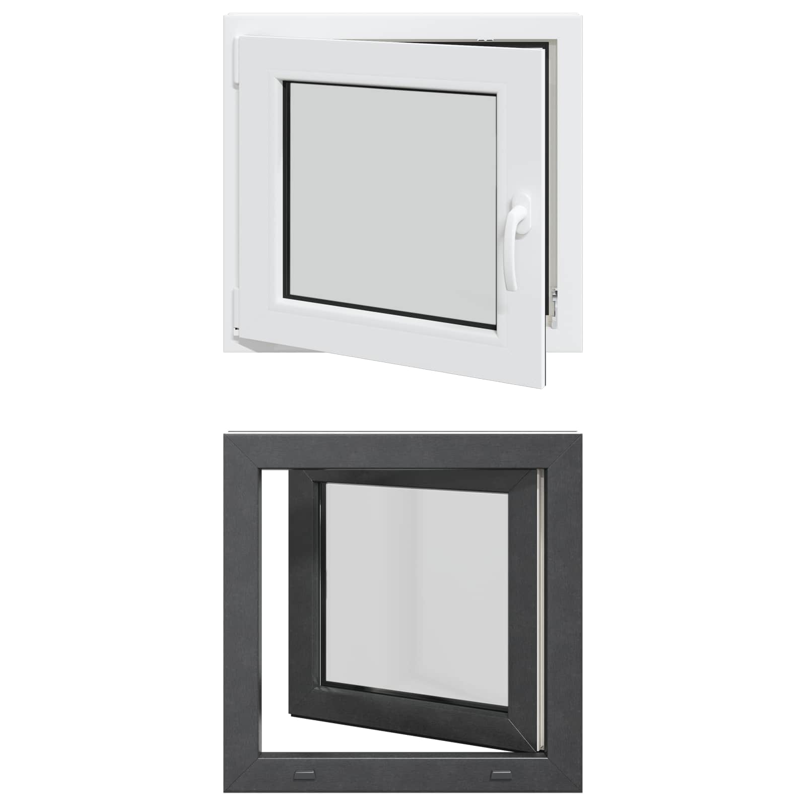 Prozor za podrum RISOR 50 x 50 cm PVC i staklo Antracit