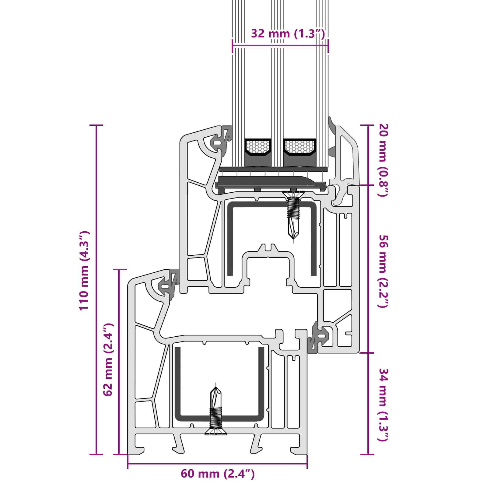 Prozor za podrum RISOR 50 x 50 cm PVC i staklo Antracit