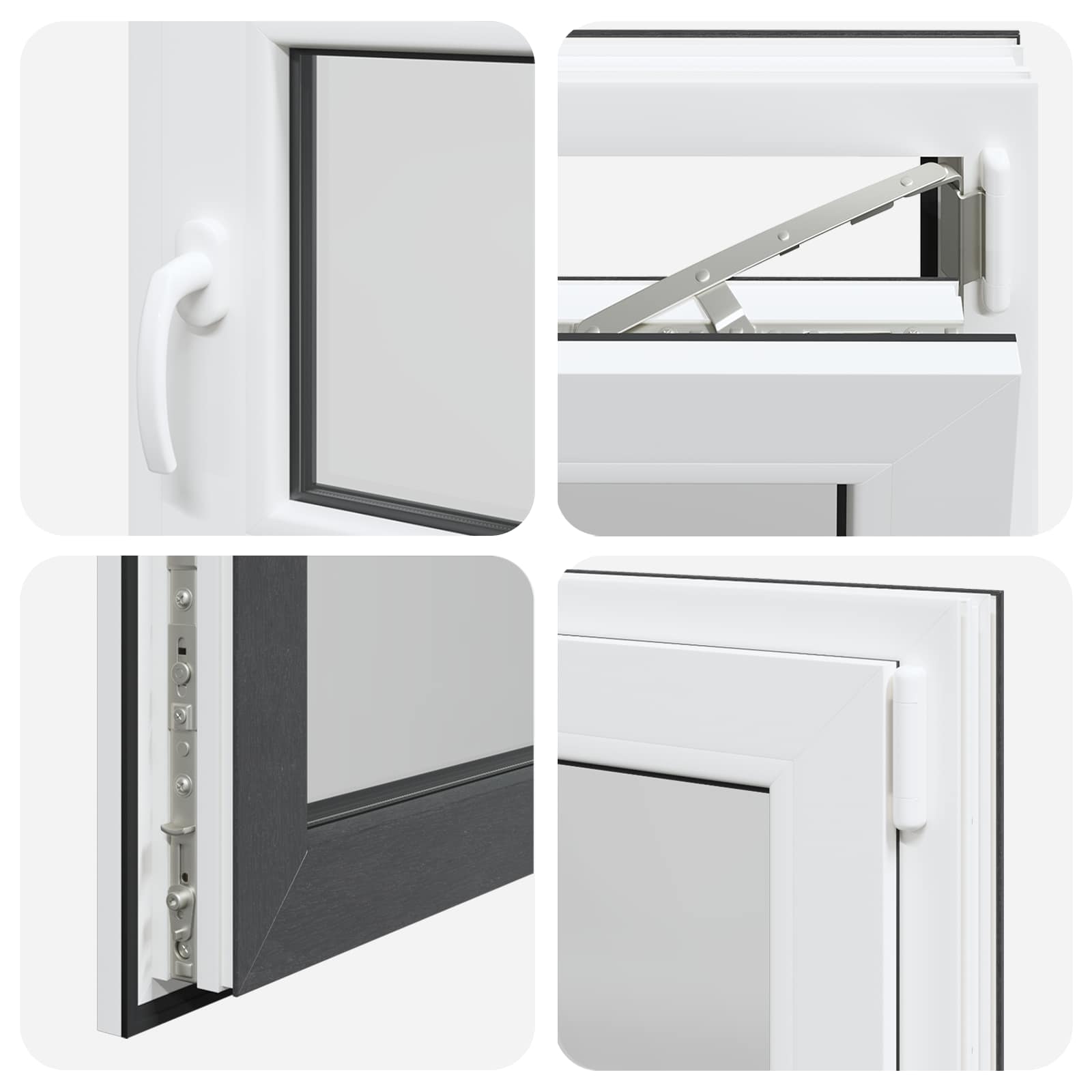 Prozor za podrum RISOR 60 x 60 cm PVC i staklo Antracit