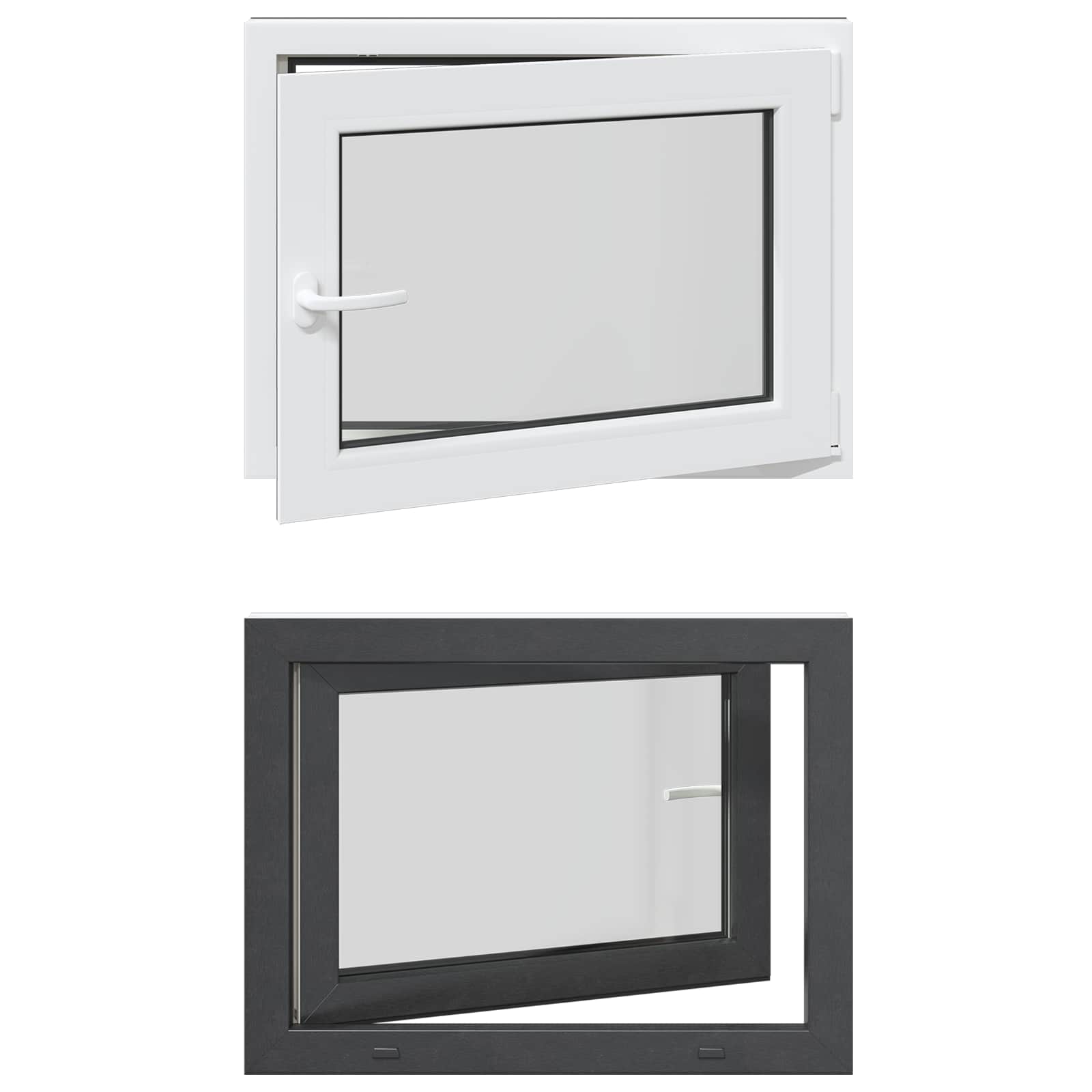 Prozor za podrum RISOR 80 x 60 cm PVC i staklo Antracit