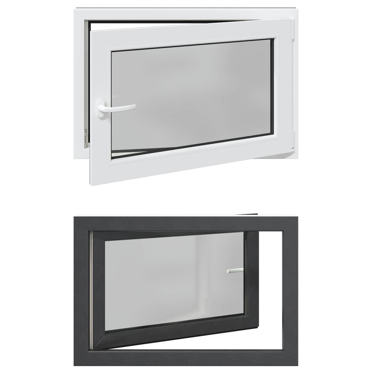 Prozor za podrum RISOR 80 x 70 cm PVC i staklo Antracit