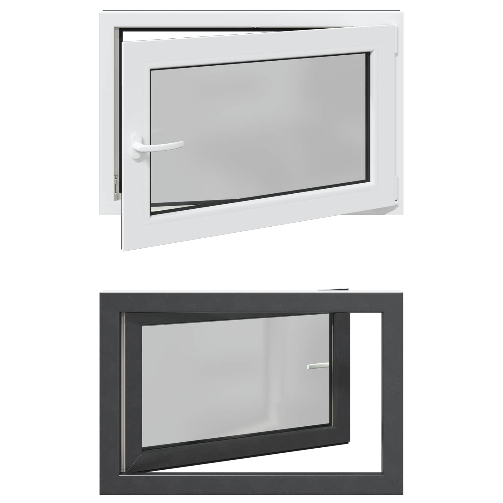 Prozor za podrum RISOR 80 x 70 cm PVC i staklo Antracit