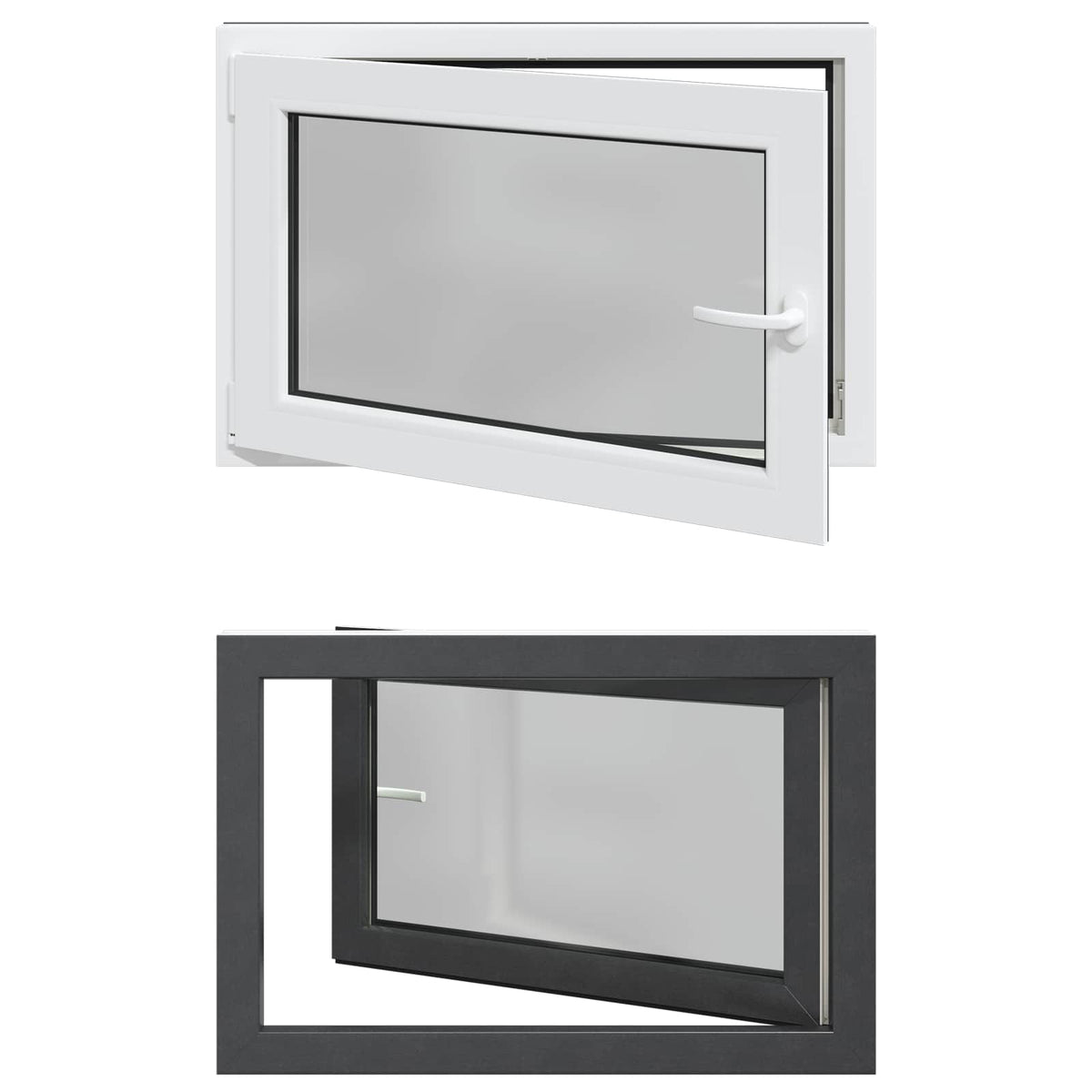 Prozor za podrum RISOR 90 x 50 cm PVC i staklo Antracit