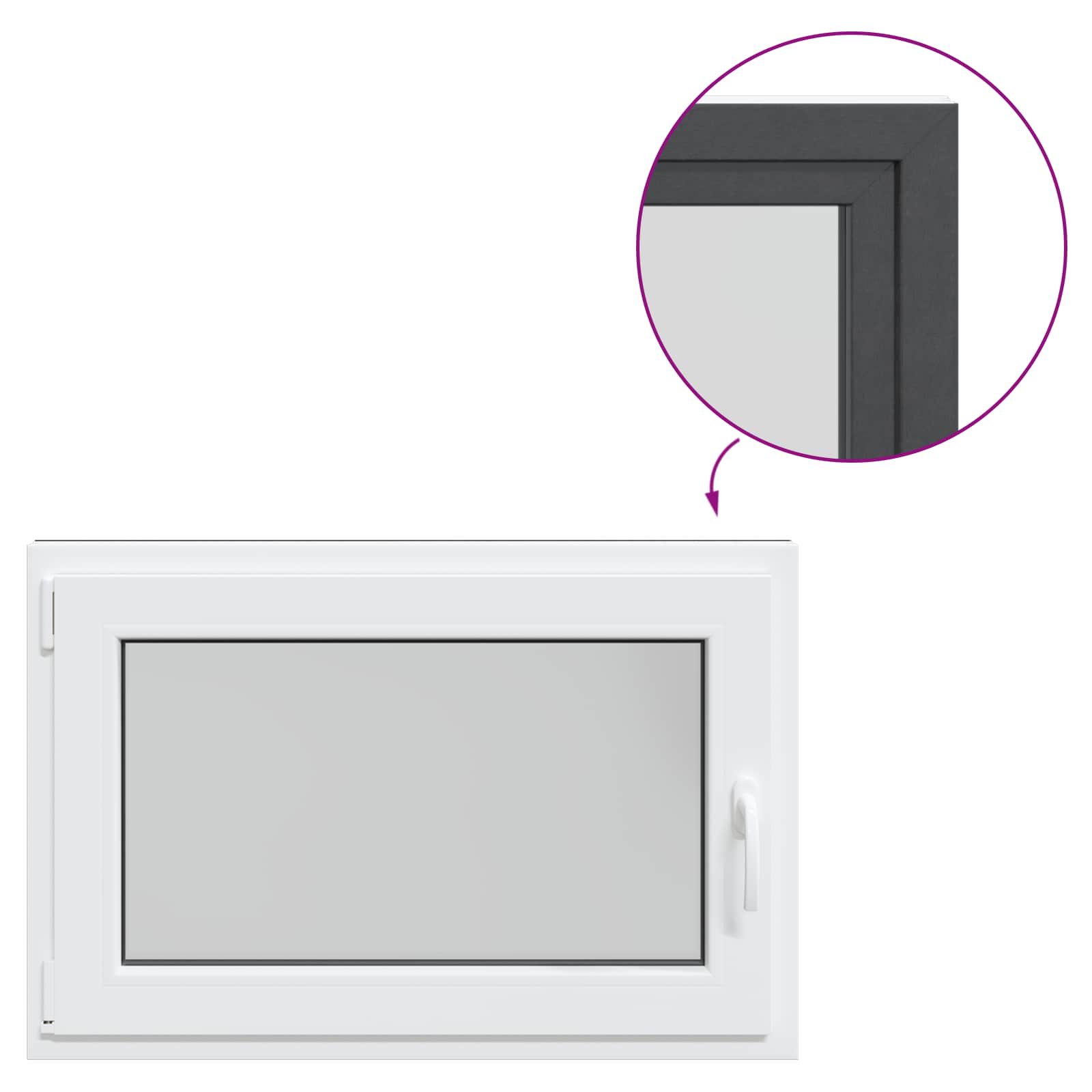 Prozor za podrum RISOR 90 x 70 cm PVC i staklo Antracit