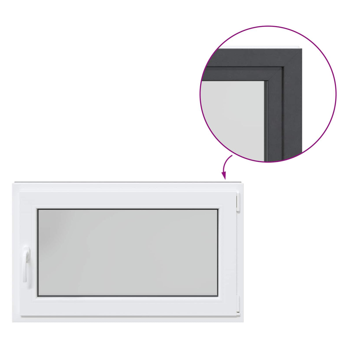 Prozor za podrum RISOR 100 x 50 cm PVC i staklo Antracit