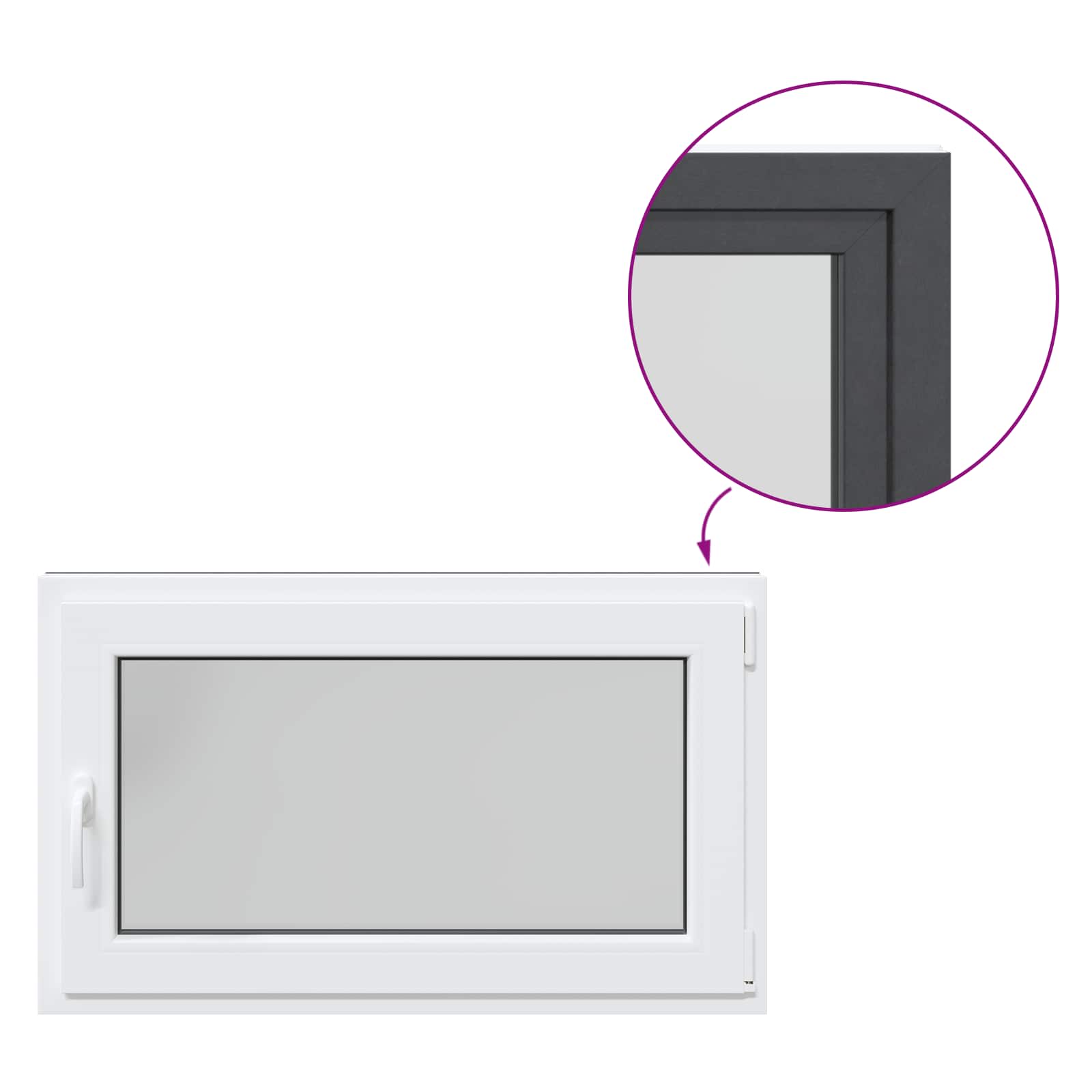 Prozor za podrum RISOR 100 x 70 cm PVC i staklo Antracit